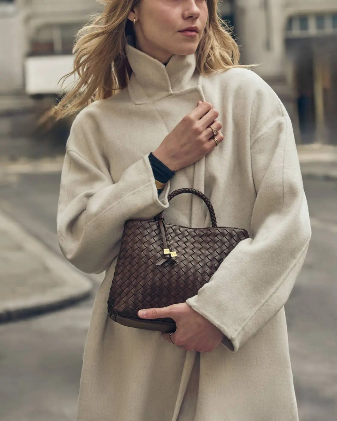 Nova Hand Woven Top Handle Bag The Style Closet