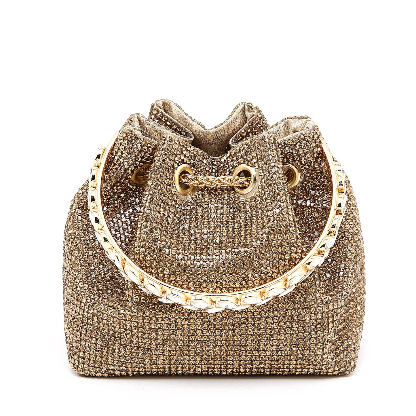 crystal bon Bon bag with crystal handle: Silver The Style Closet