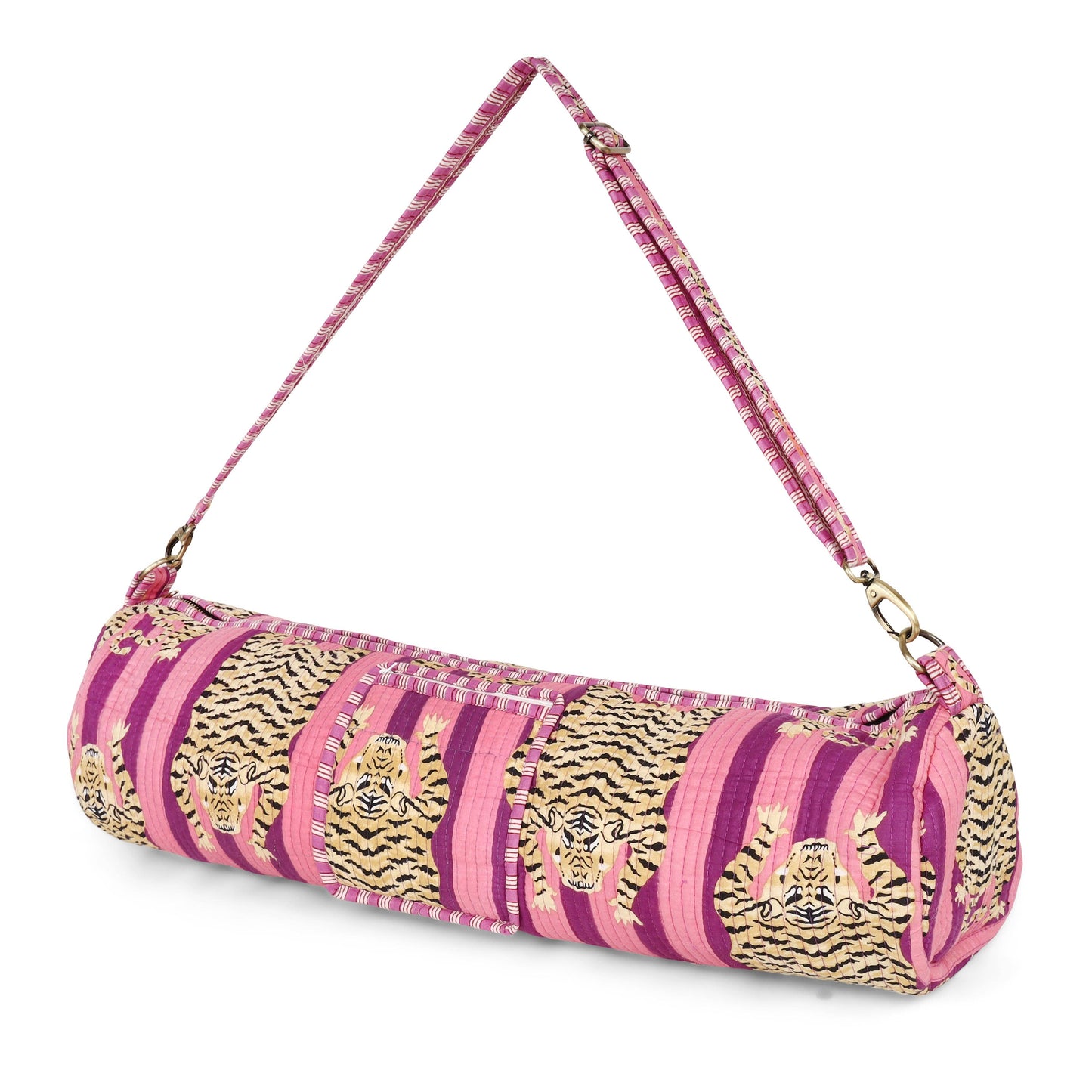 The Tibetan Tiger Yoga Bag: Pink/Purple Stripe