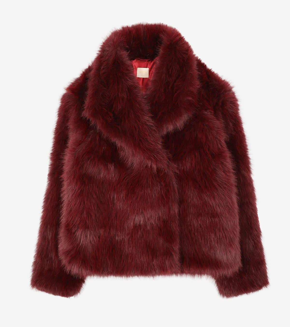 Monroe Shawl Collar Jacket- Berry, Faux Fur: Small (UK 8-10)