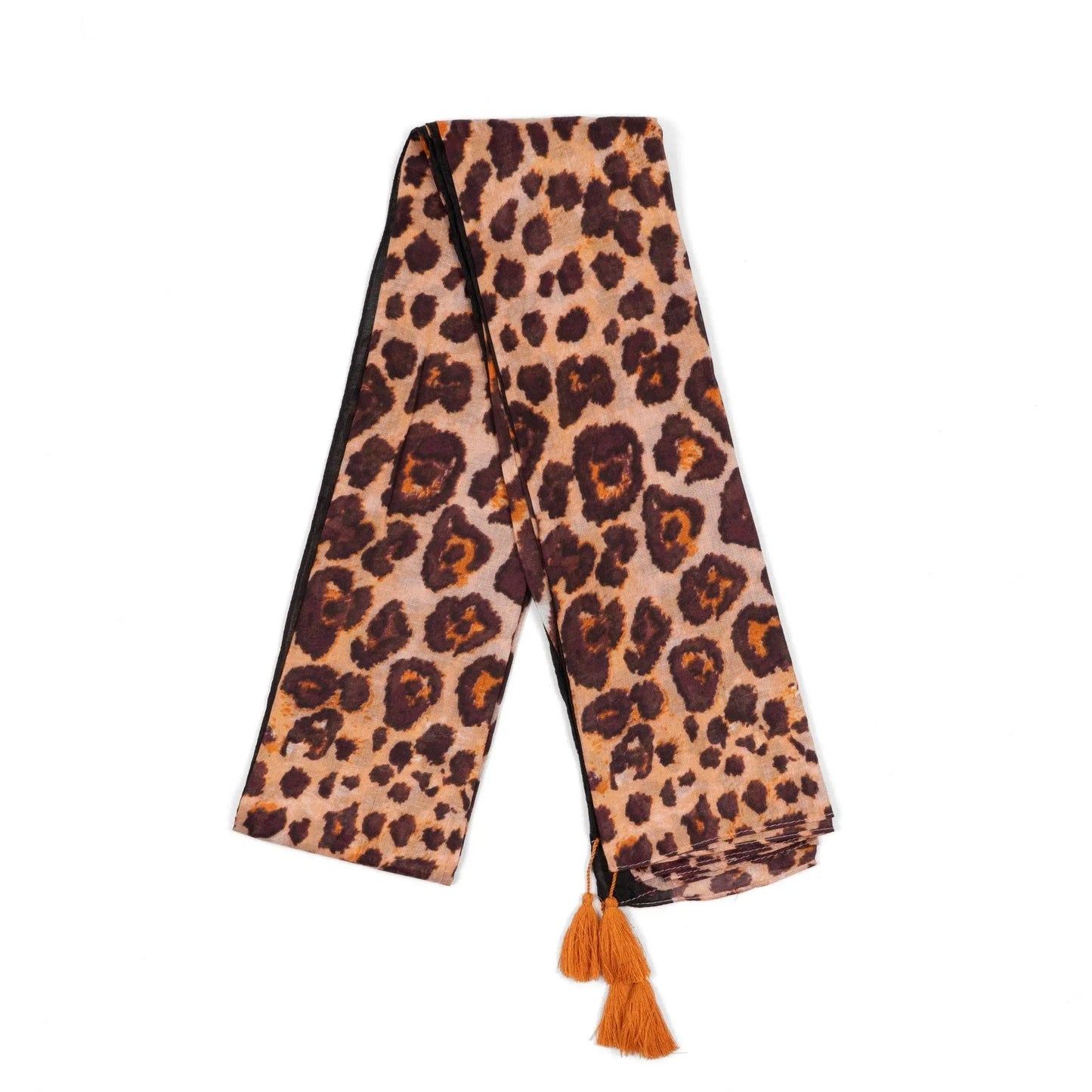 Kai Lightweight Cotton Scarf - Neutral, Leopard Print: One-size The Style Closet