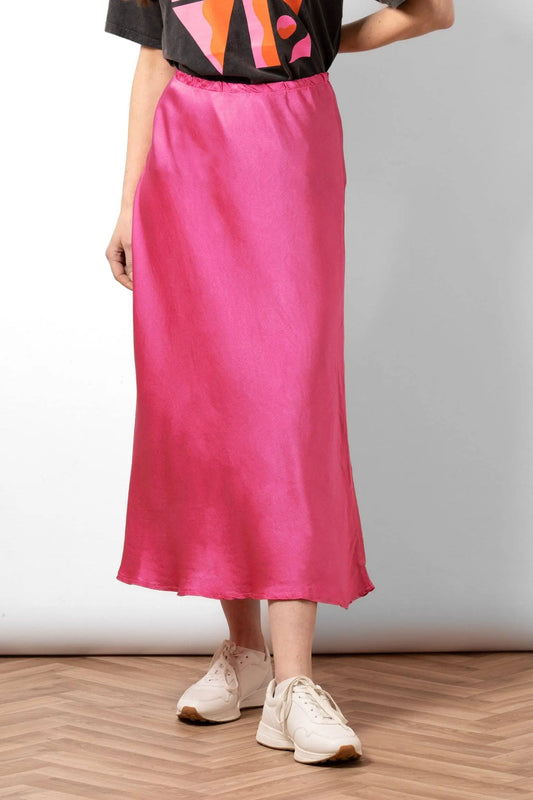 Midi Slip Skirt - Hot Pink The Style Closet