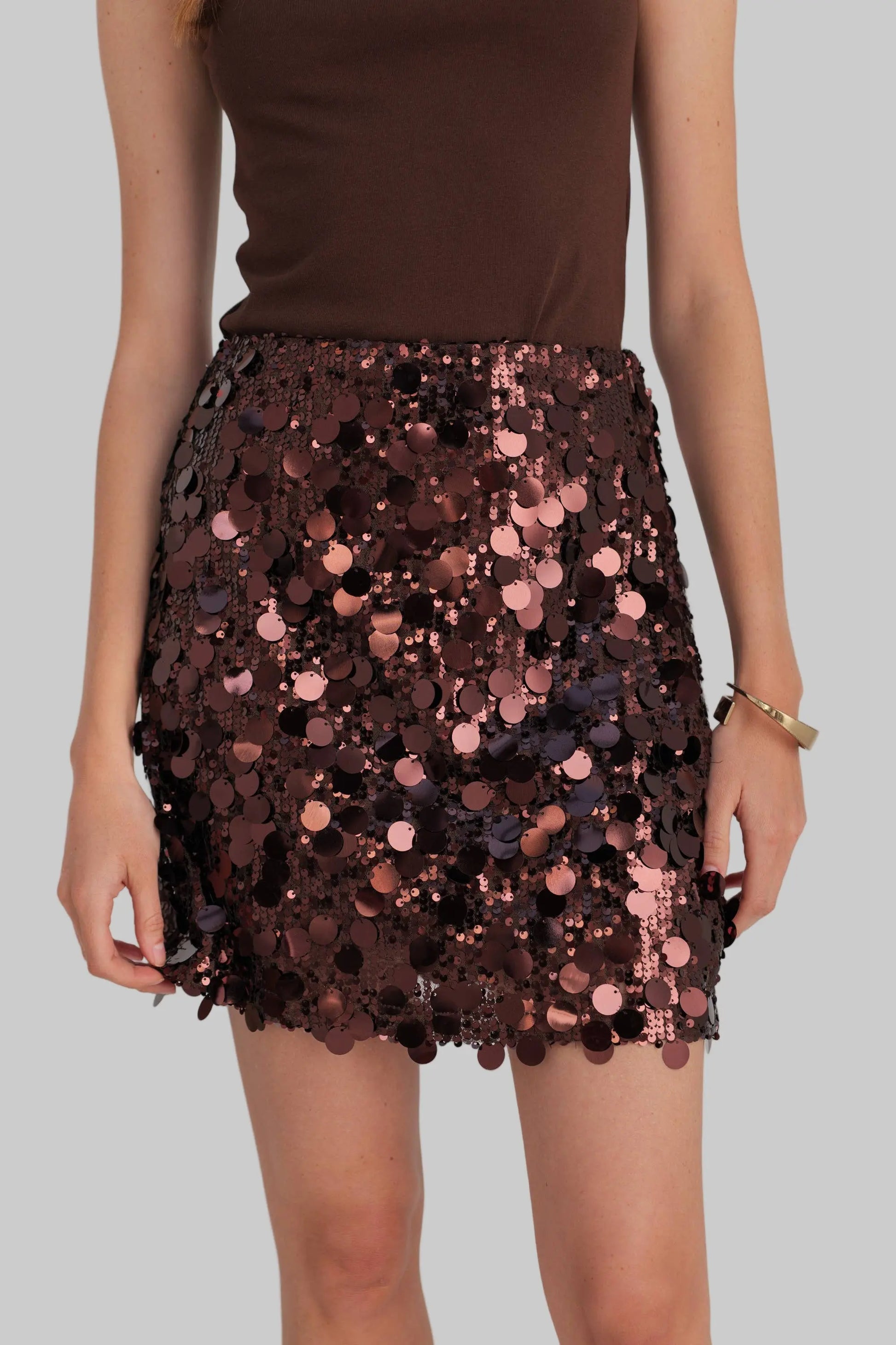 CLIO SEQUN SKIRT IN BRONZE The Style Closet