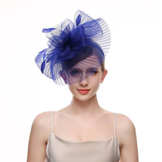 Beautiful Net and Feather Fascinator The Style Closet