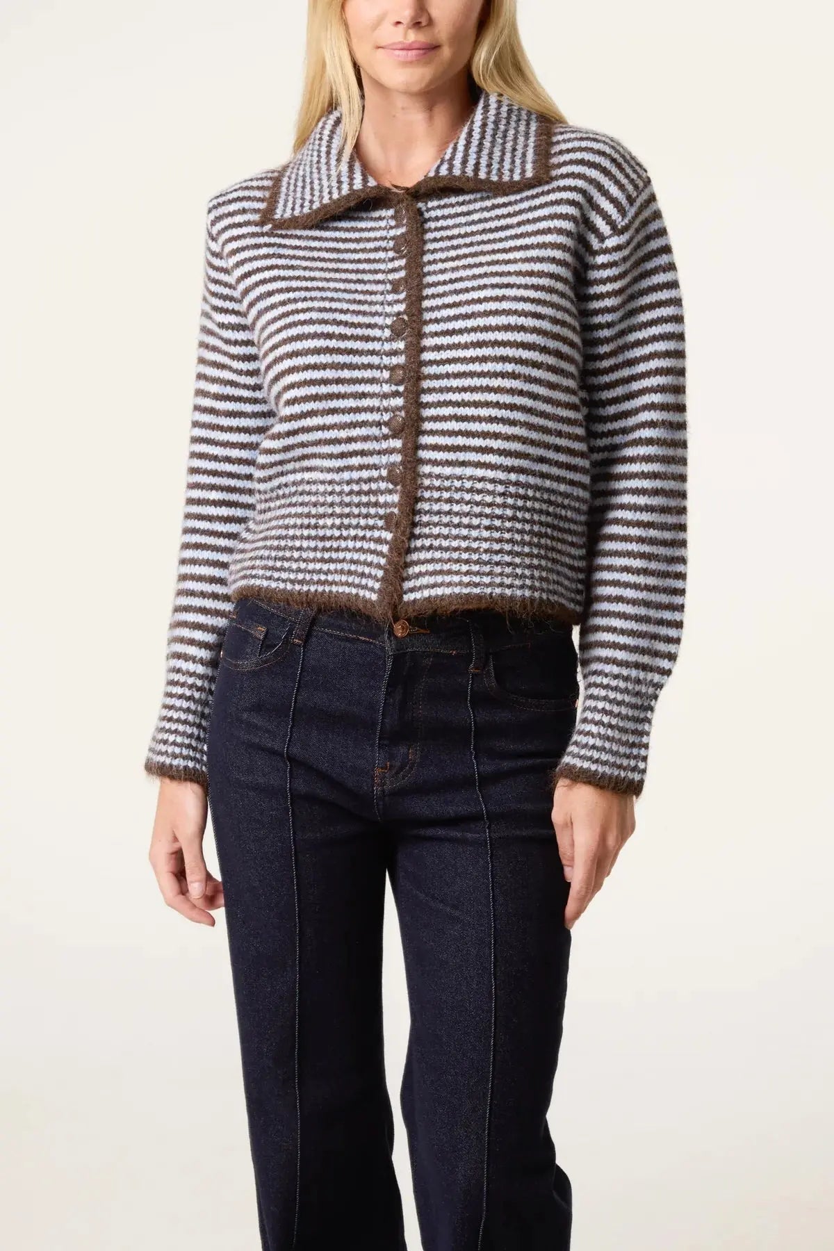 Soft striped Cardigan - Sky Blue or Pink The Style Closet