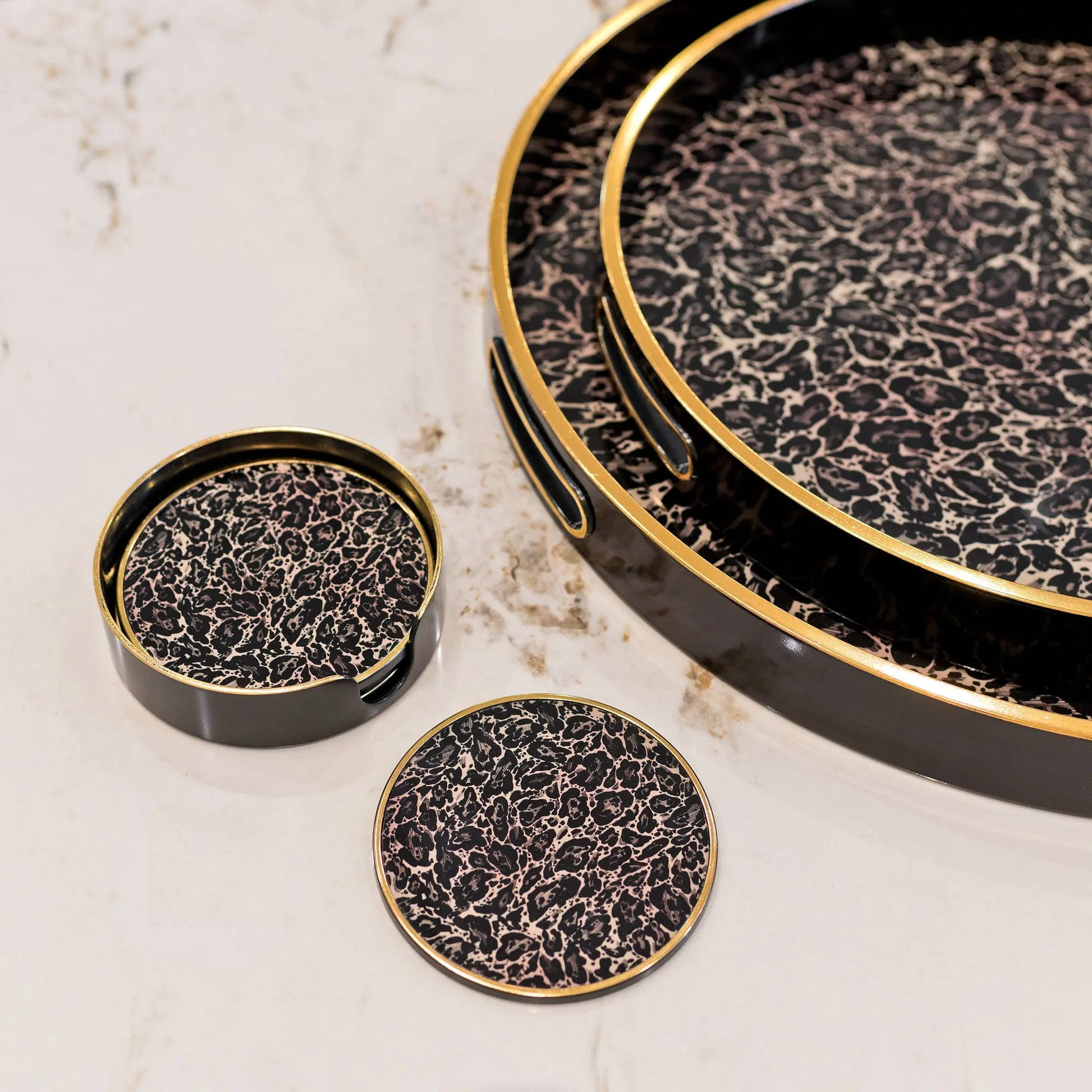 Roxy Leopard Circular Coasters The Style Closet
