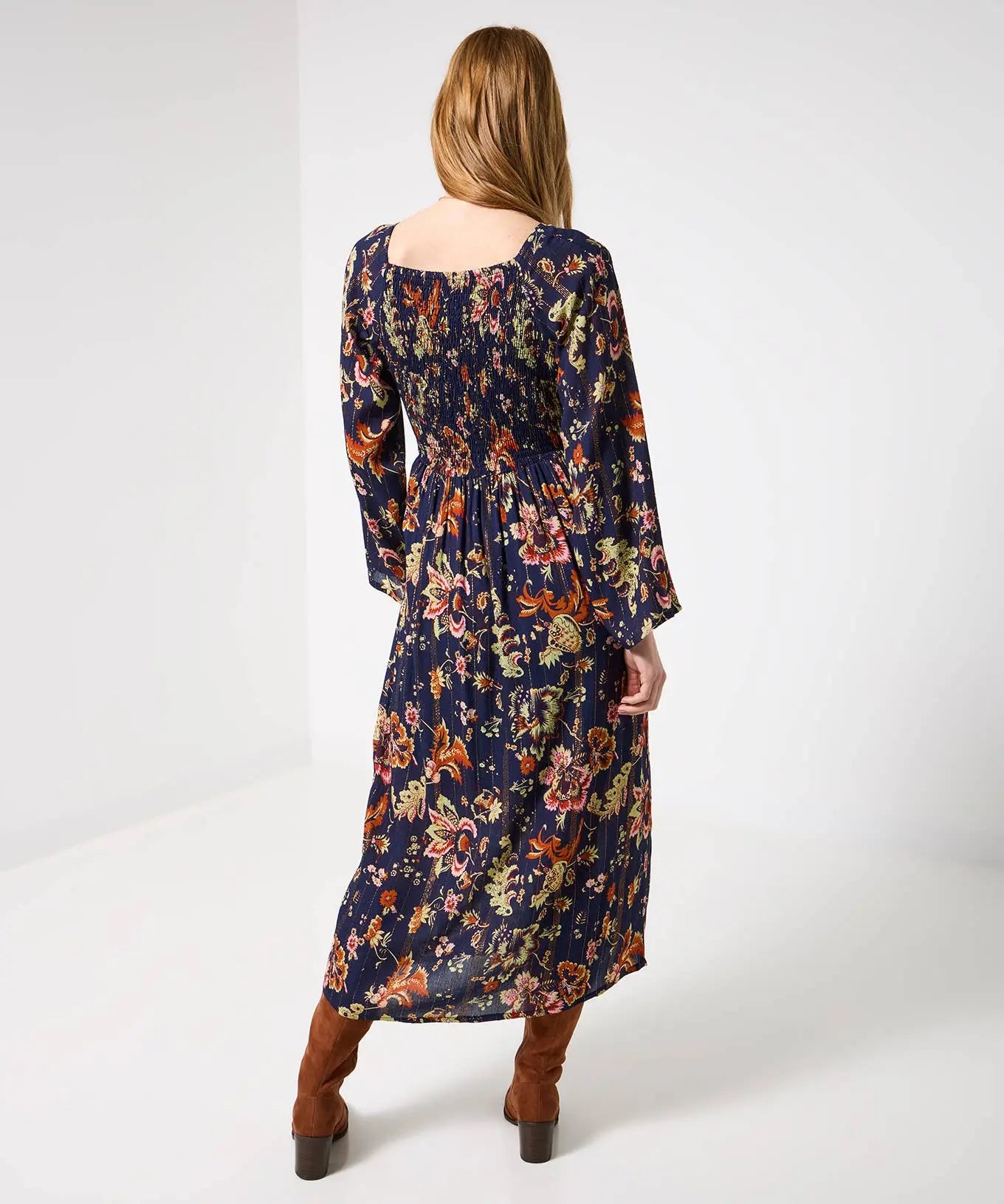 Isobella Mirror Trim Dress: Navy The Style Closet