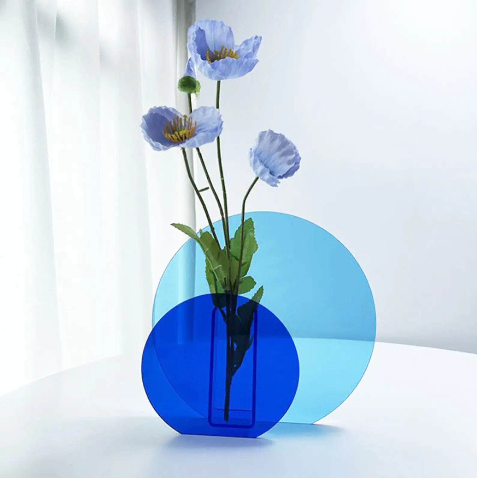 Blue Acrylic Vases | Modern Decorative Flower Vase The Style Closet