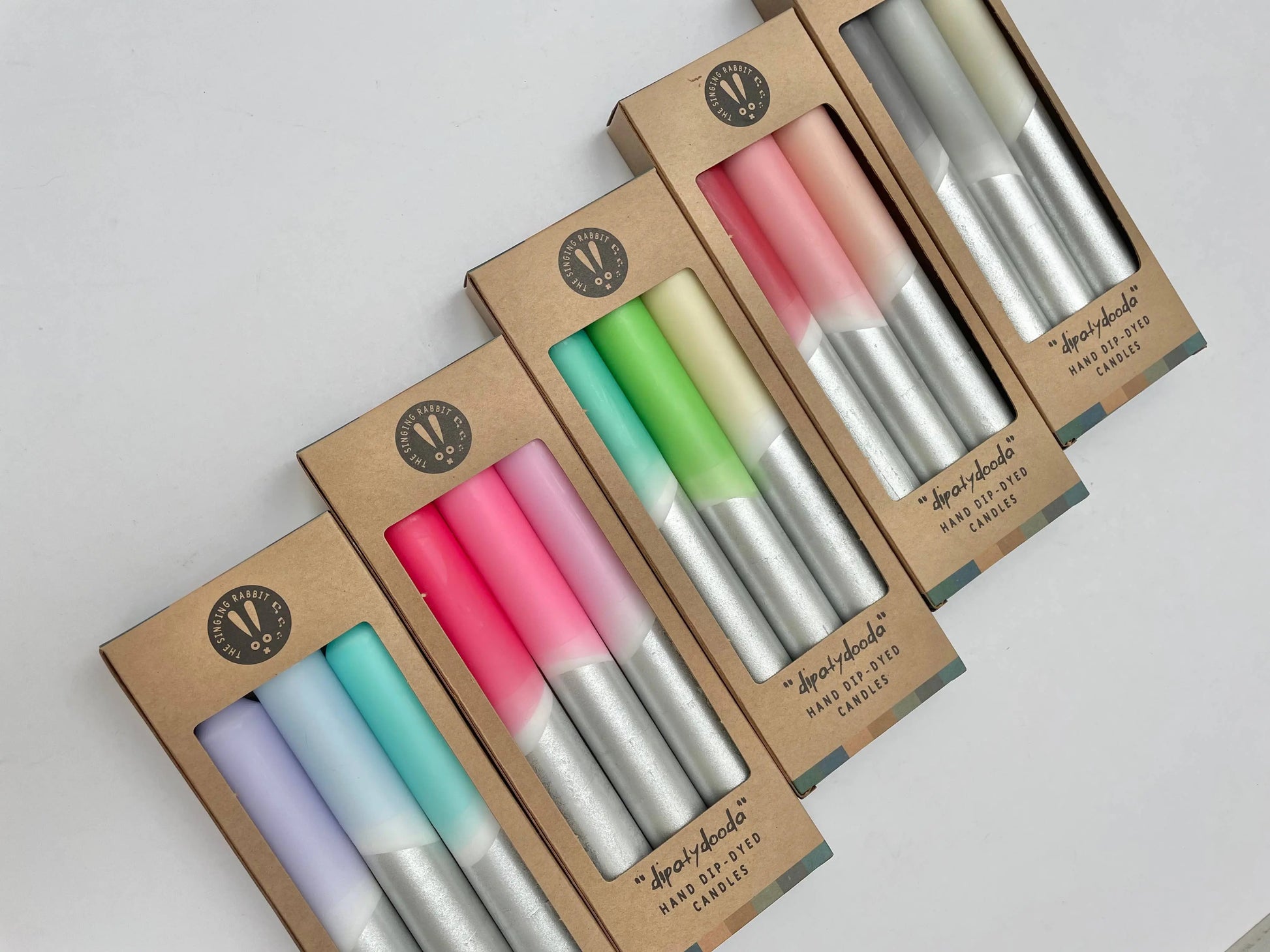 Rosy Hues & Silver Dip Dye Dinner Candles The Style Closet