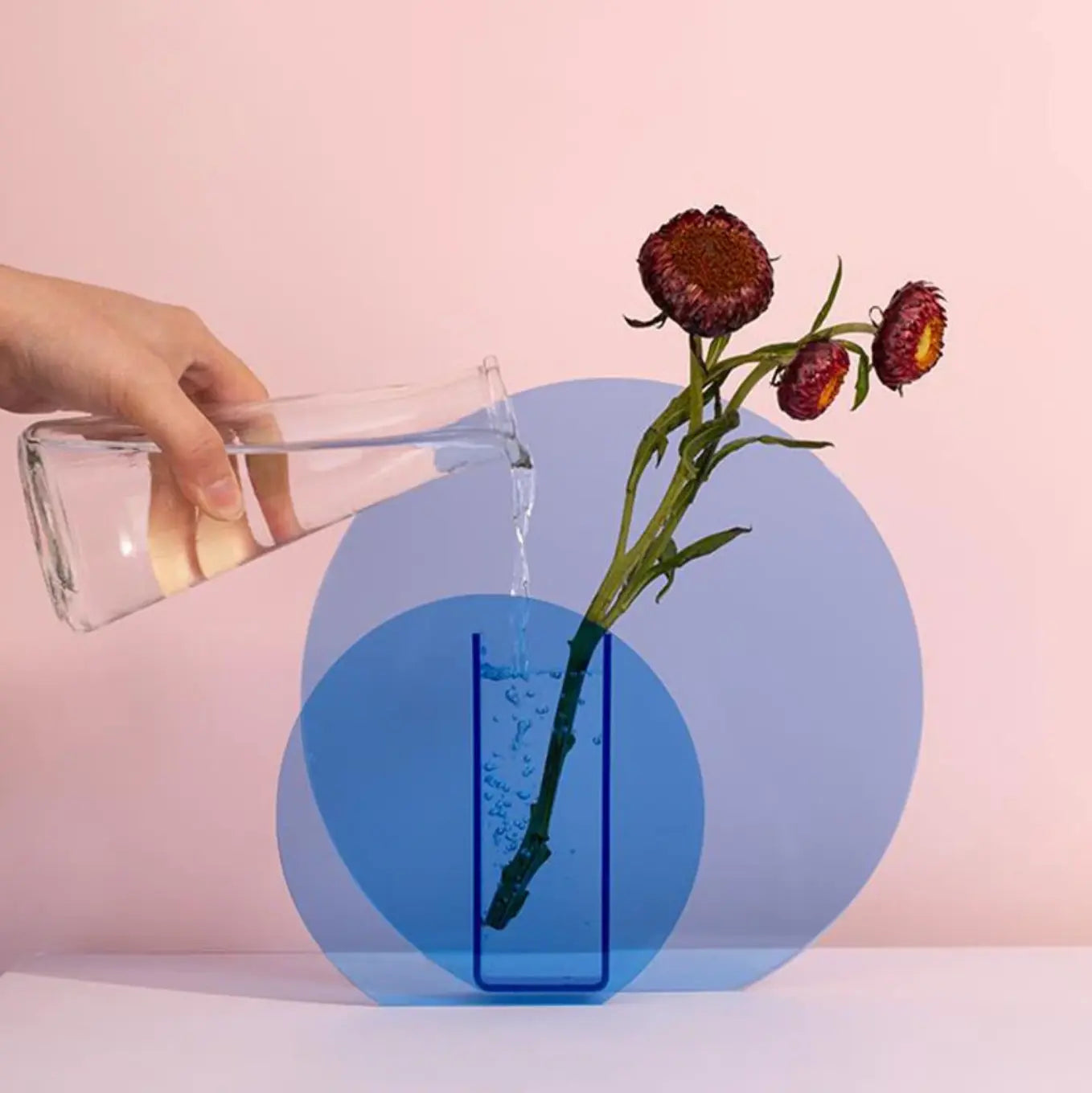 Blue Acrylic Vases | Modern Decorative Flower Vase The Style Closet