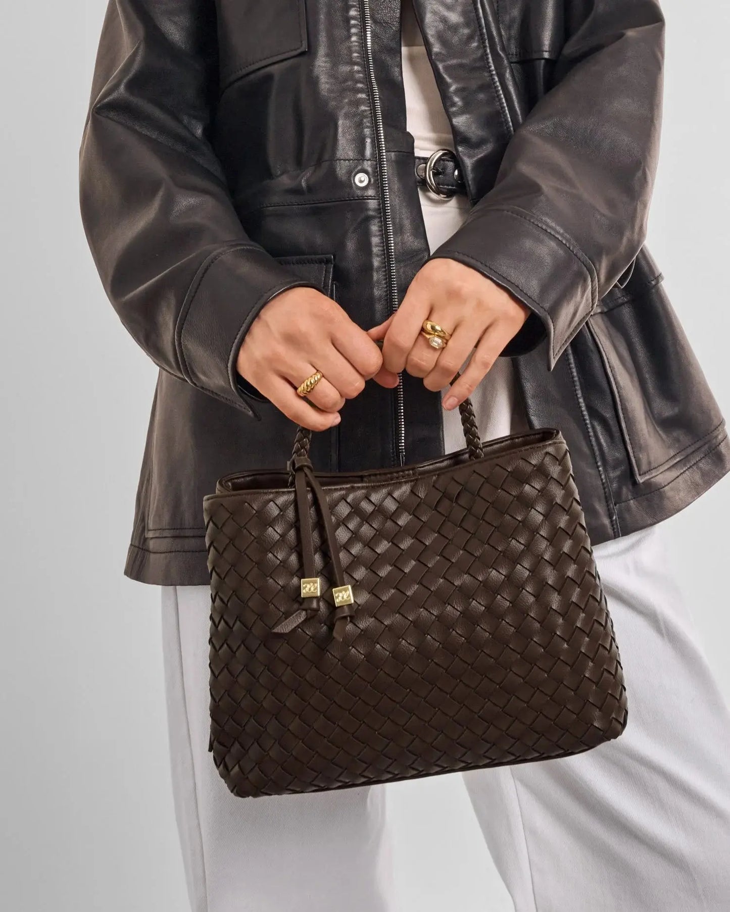 Nova Hand Woven Top Handle Bag The Style Closet