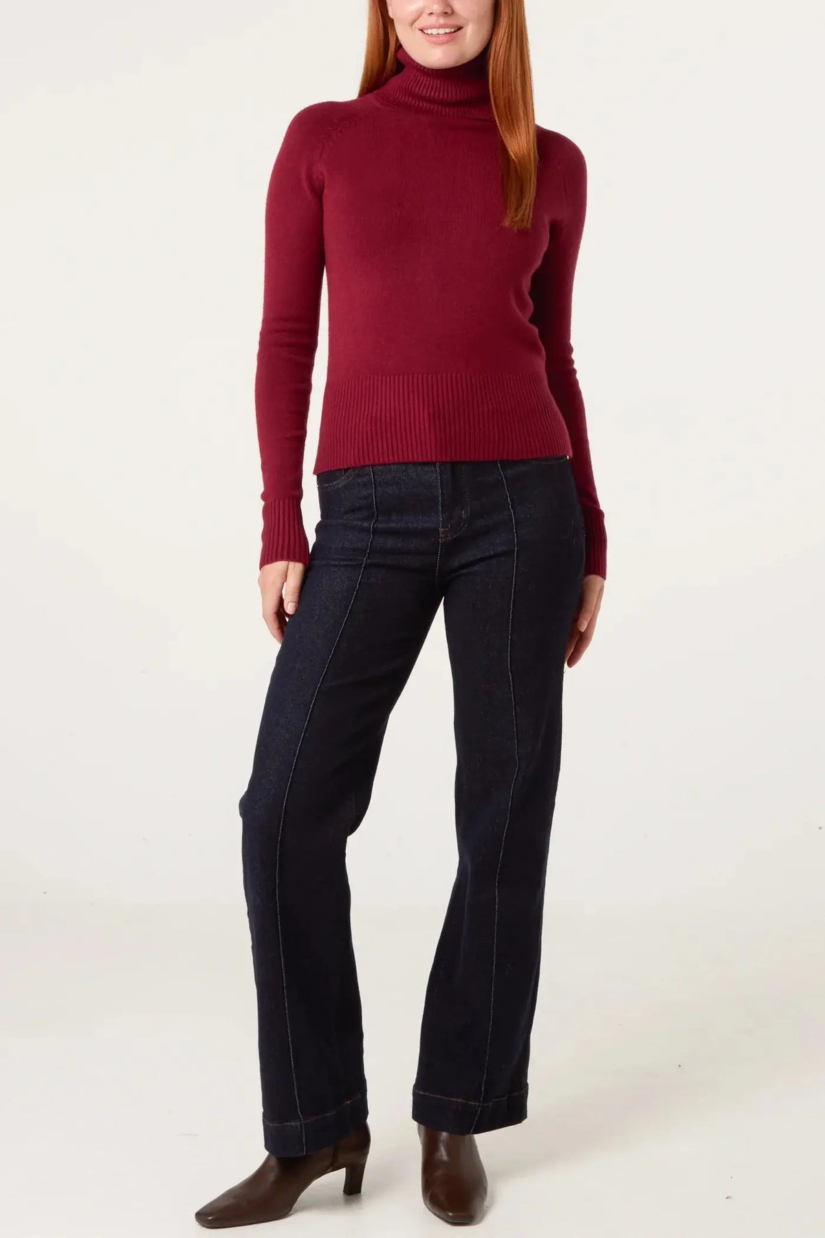 Gold Button Roll Neck Jumper The Style Closet