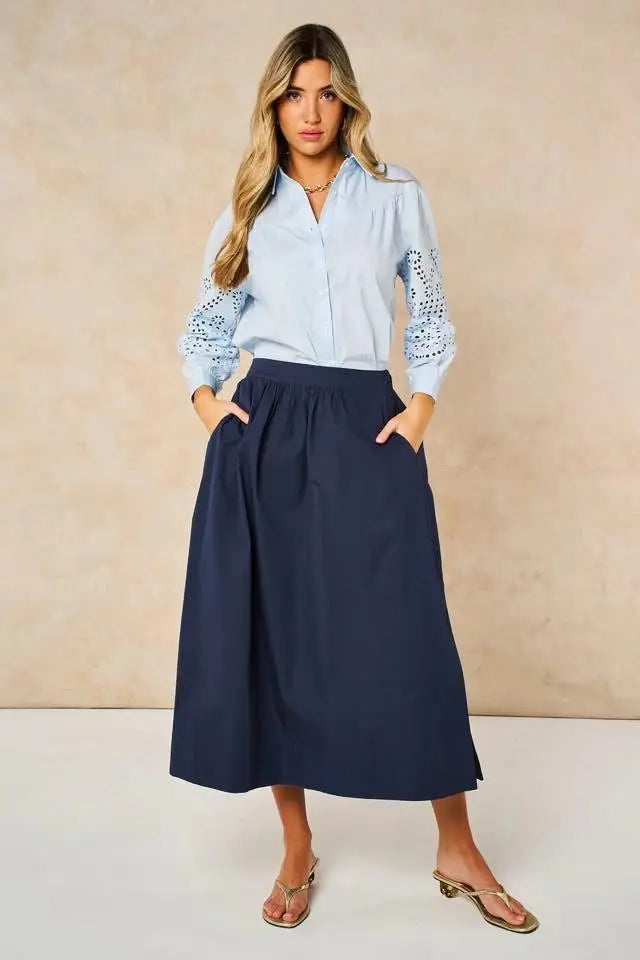 Cotton Midaxi Skirt-4 Colours The Style Closet
