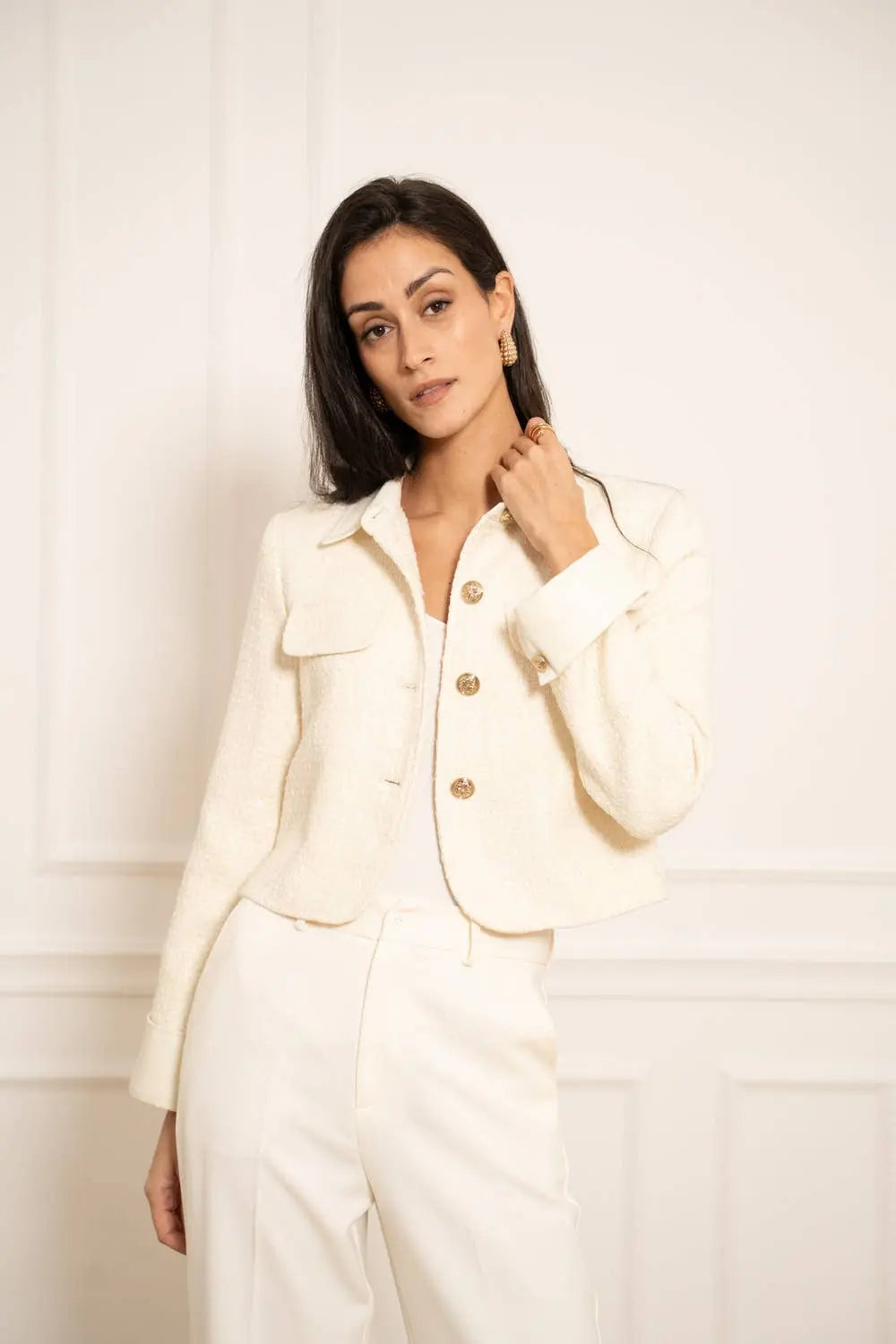 Élise jacket in tweed & Dark denim - The Style Closet