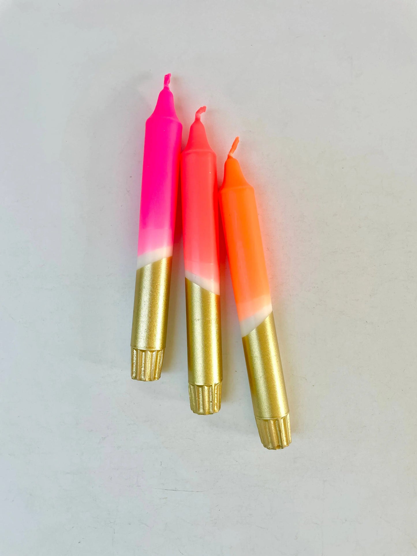 All The Neons & Gold Dip Dyed Dinner Candles The Style Closet