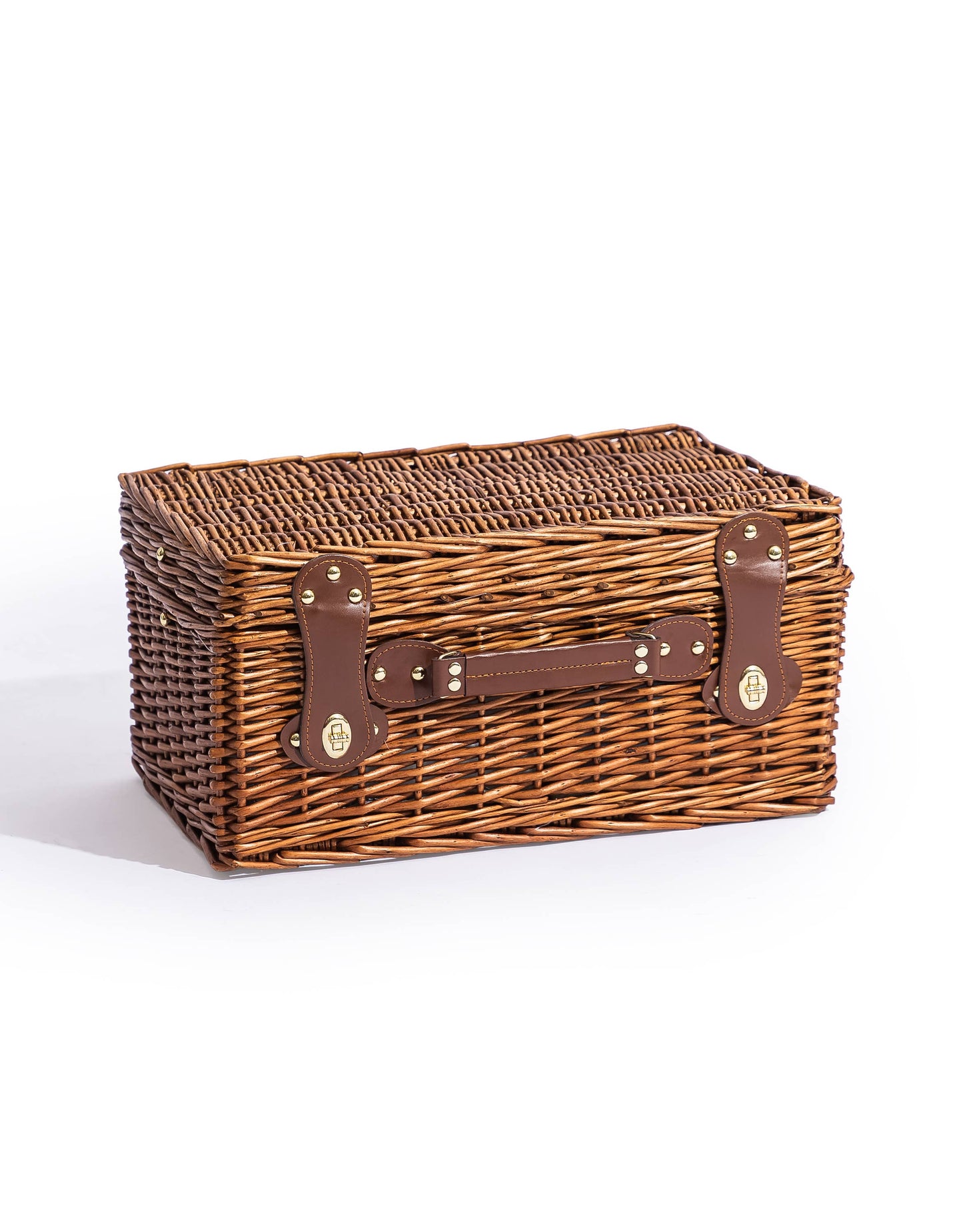 Luxury Tartan 2-Person Picnic Hamper with Leather Handles & AC