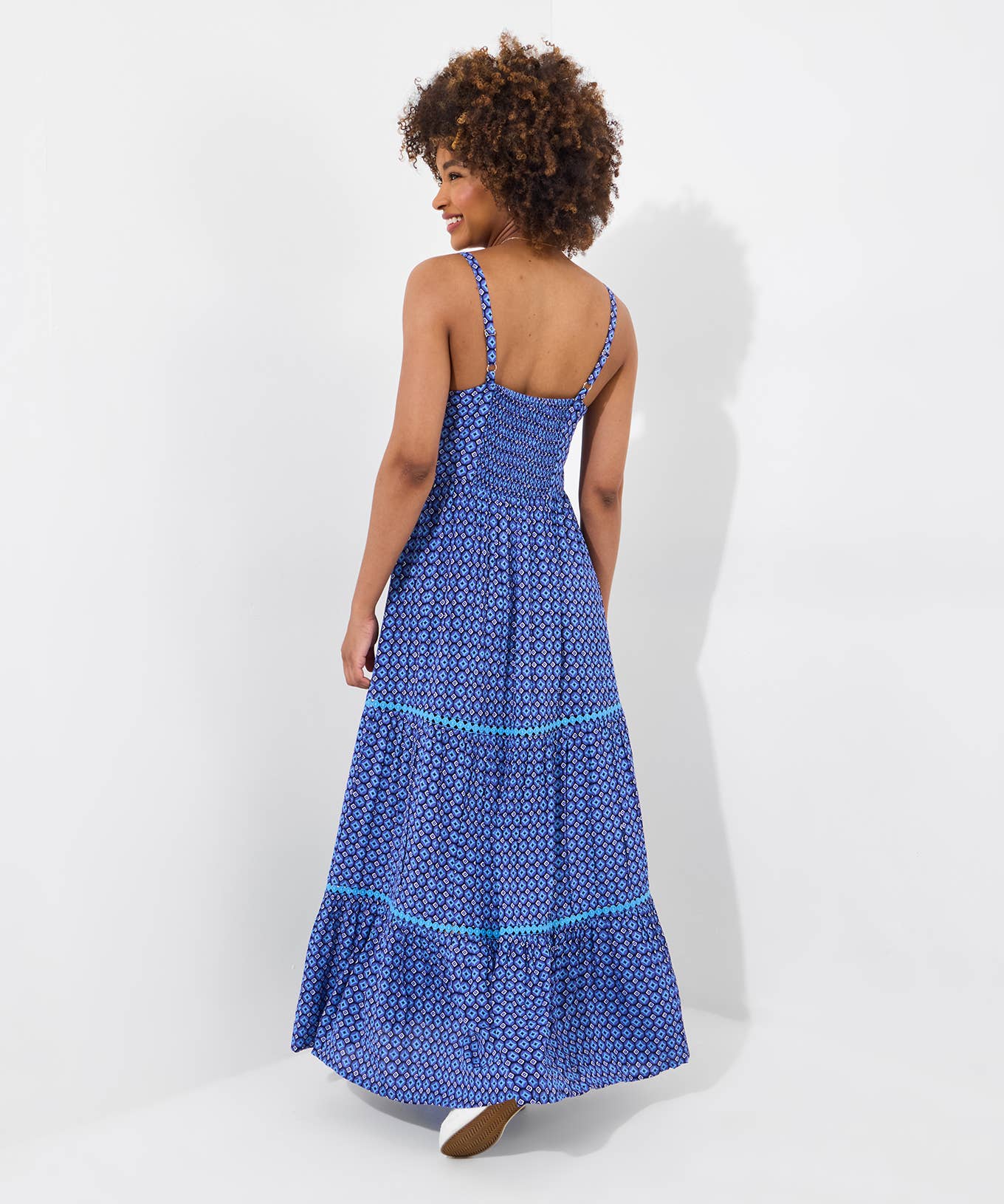 Gina Printed Maxi Dress: Blue