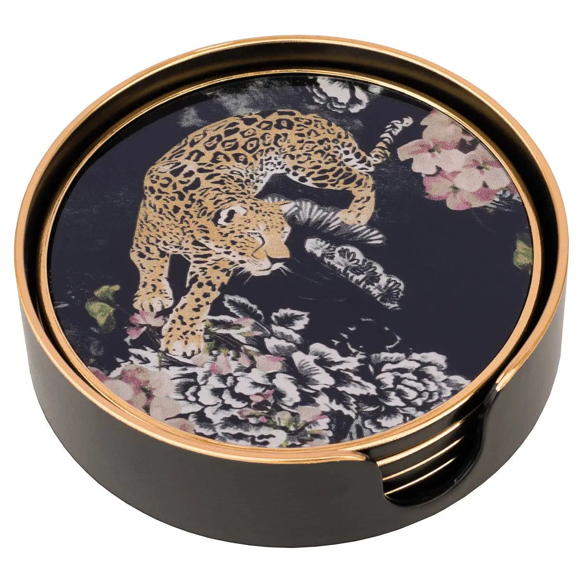 Coasters Circular Leopard Design - Set of 4 The Style Closet