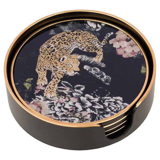 Coasters Circular Leopard Design - Set of 4 The Style Closet