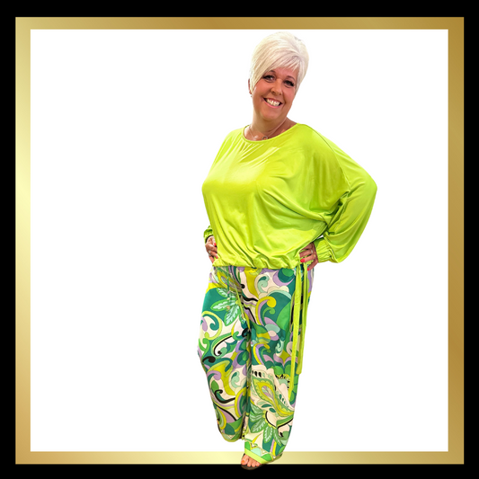 Malissa J Drawstring Top in Lime