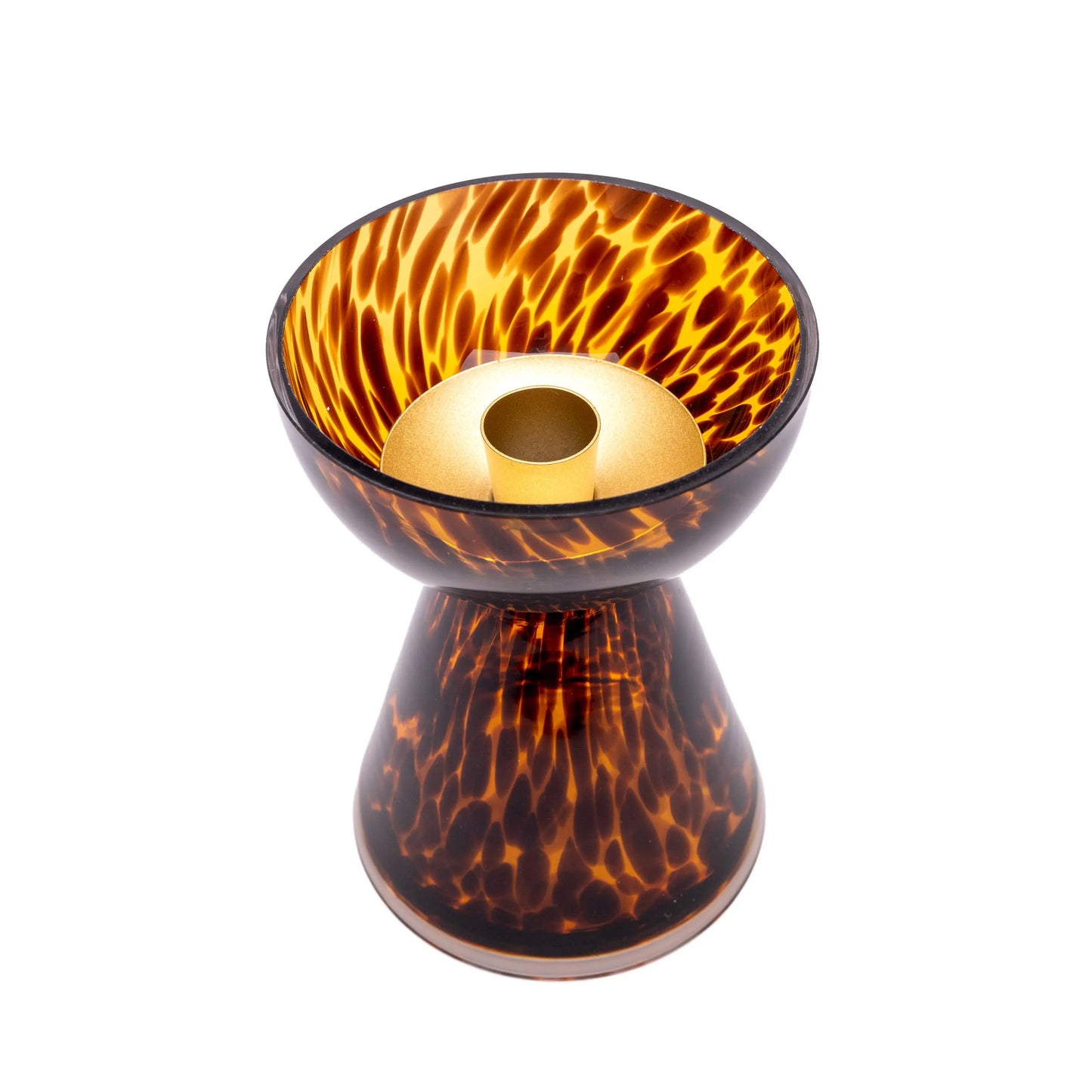 Pillar Candle Holder: Tortoise Shell  Print The Style Closet