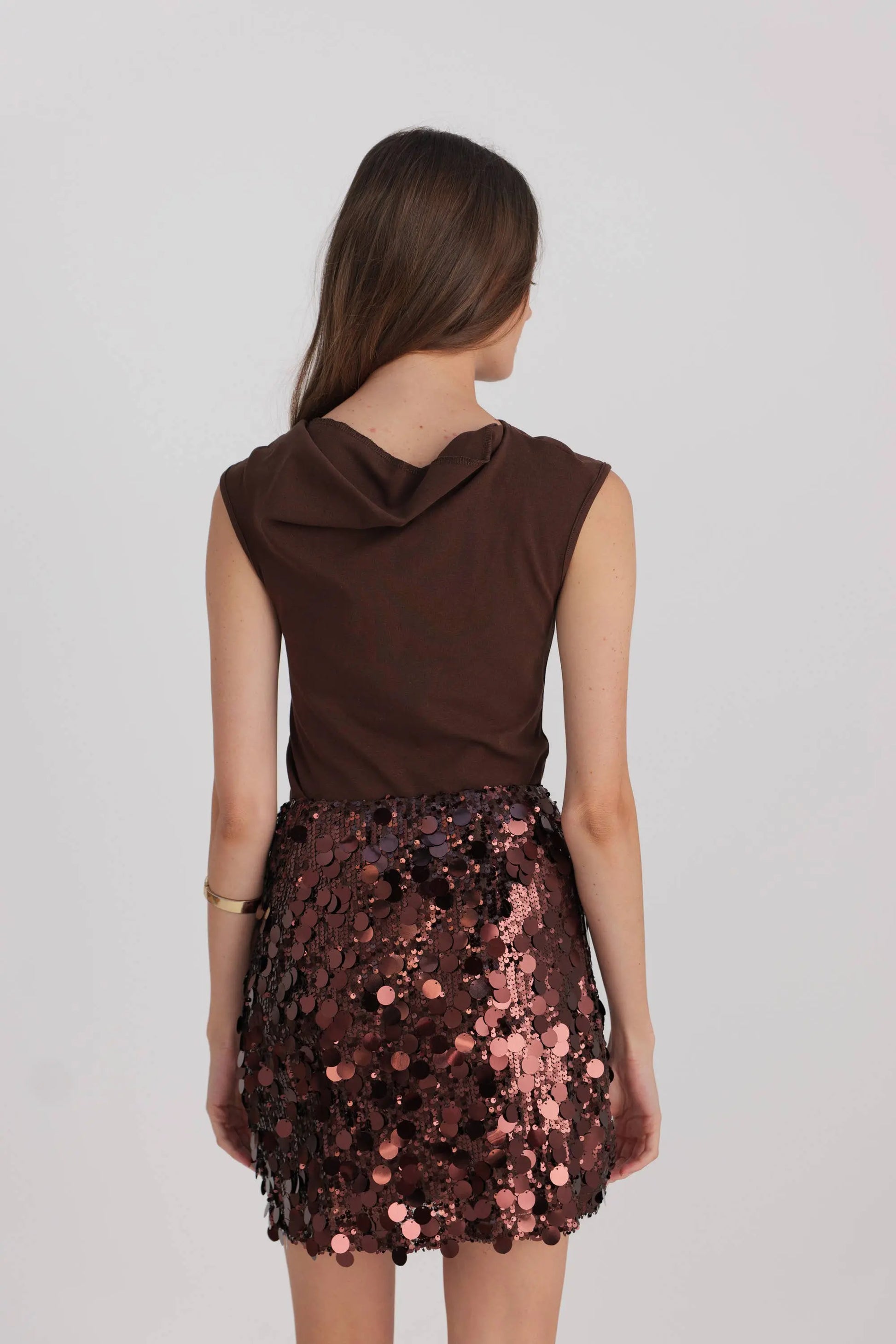 CLIO SEQUN SKIRT IN BRONZE The Style Closet