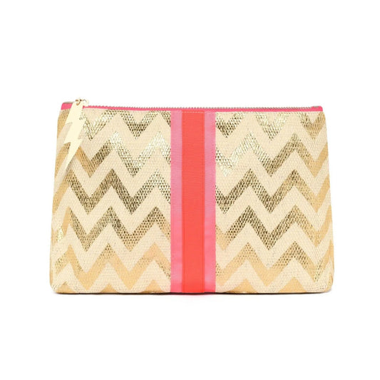 Gold Zig Zag Medium Clutch Bag The Style Closet