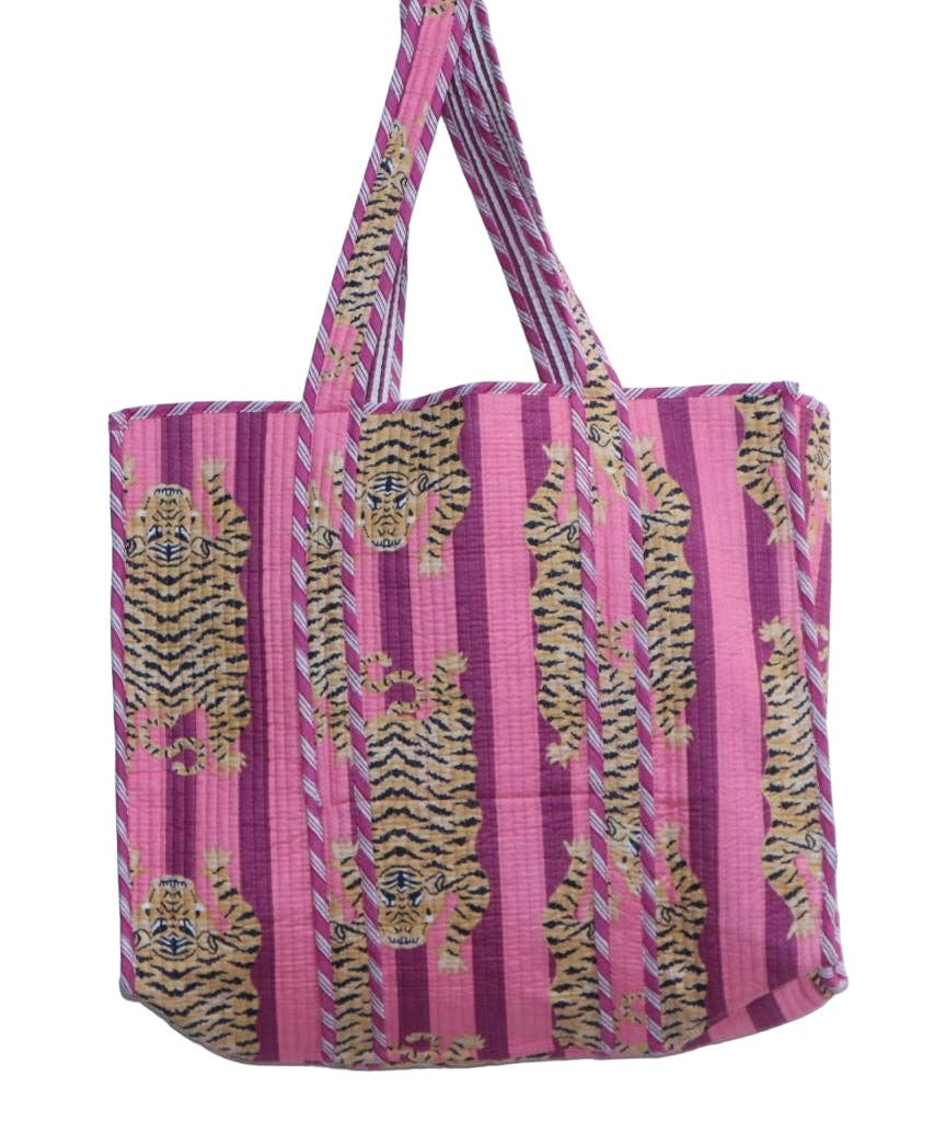 The Ultimate Tote in Tibetan Tiger: Orange and Pink