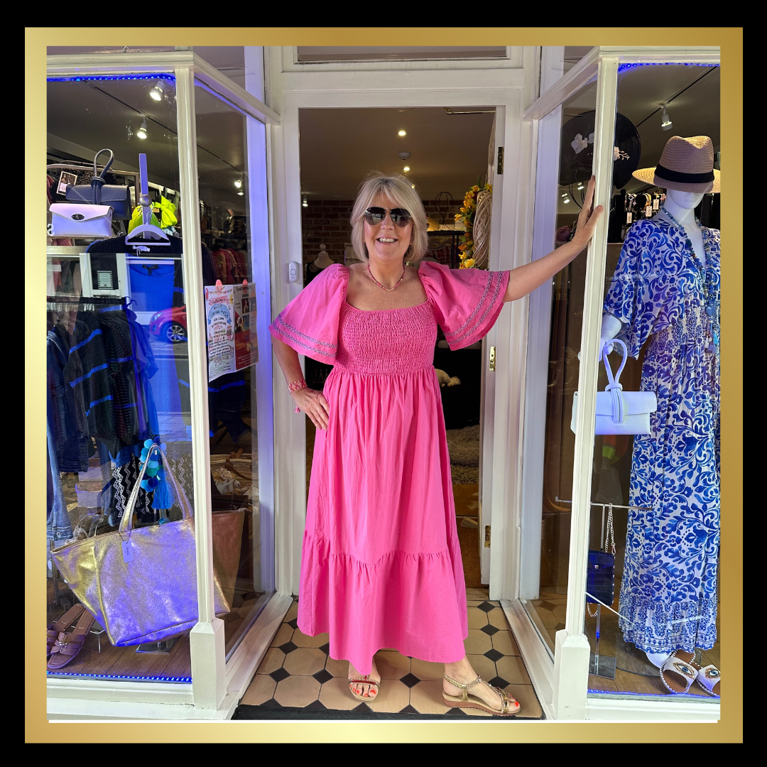 Shirred Bodice Cotton Dress The Style Closet