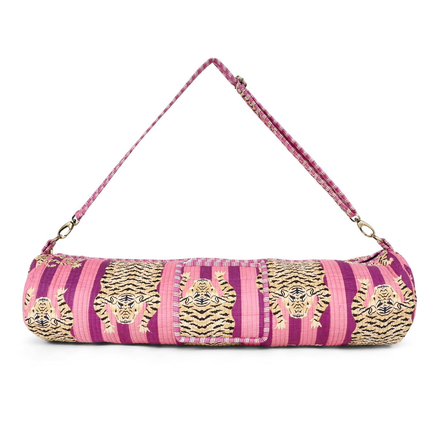 The Tibetan Tiger Yoga Bag: Pink/Purple Stripe