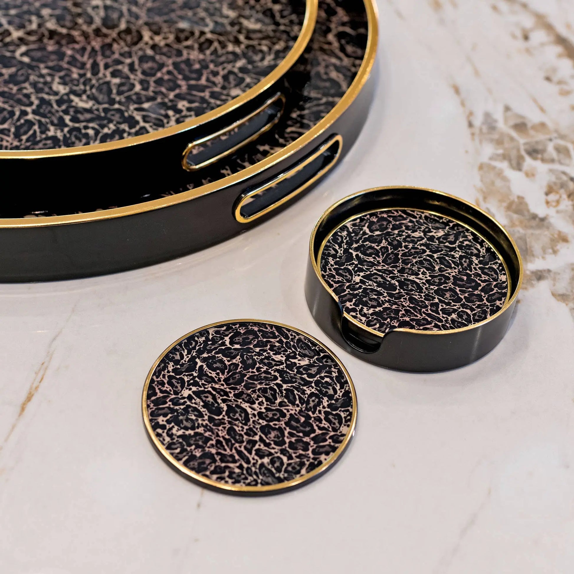 Roxy Leopard Circular Coasters The Style Closet