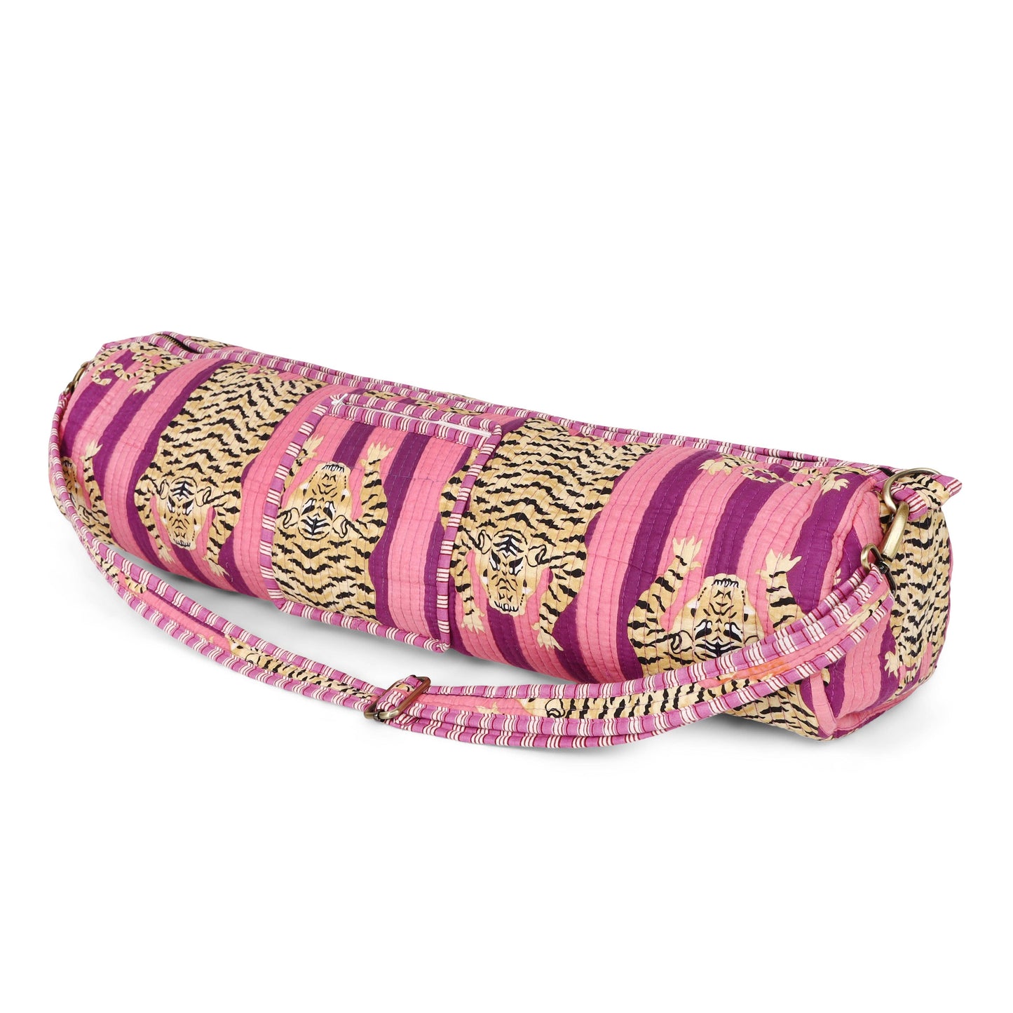 The Tibetan Tiger Yoga Bag: Pink/Purple Stripe