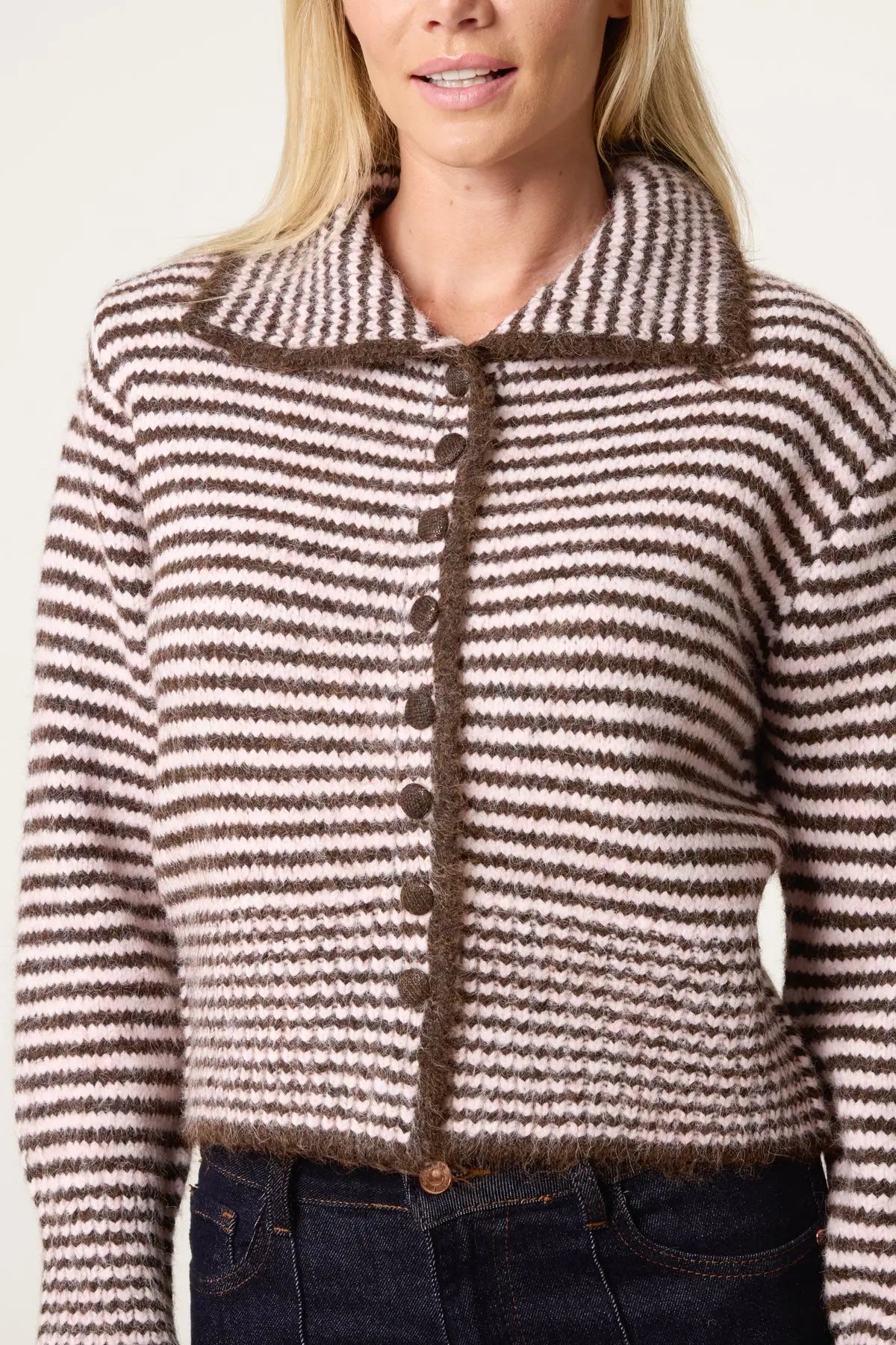 Soft striped Cardigan - Sky Blue or Pink The Style Closet