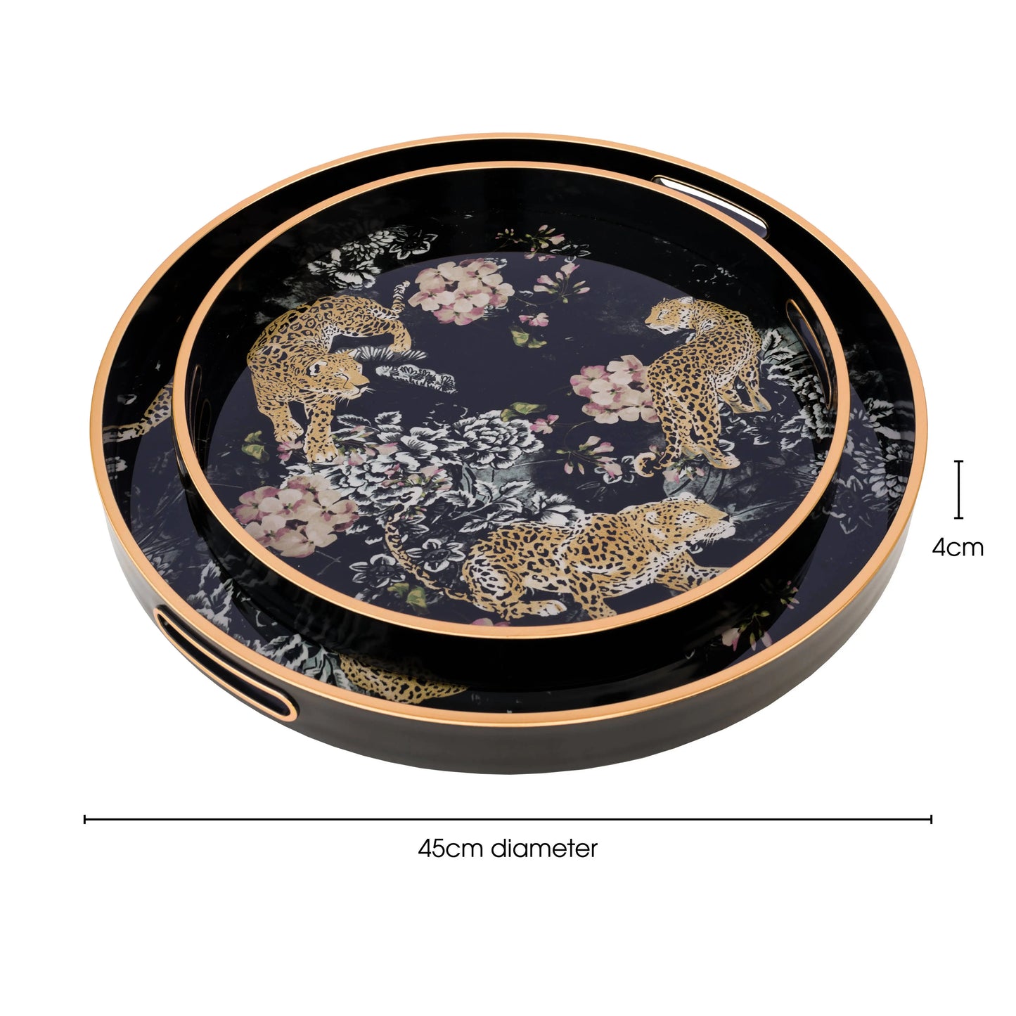 36cm Circular Tray With Leopard Design The Style Closet