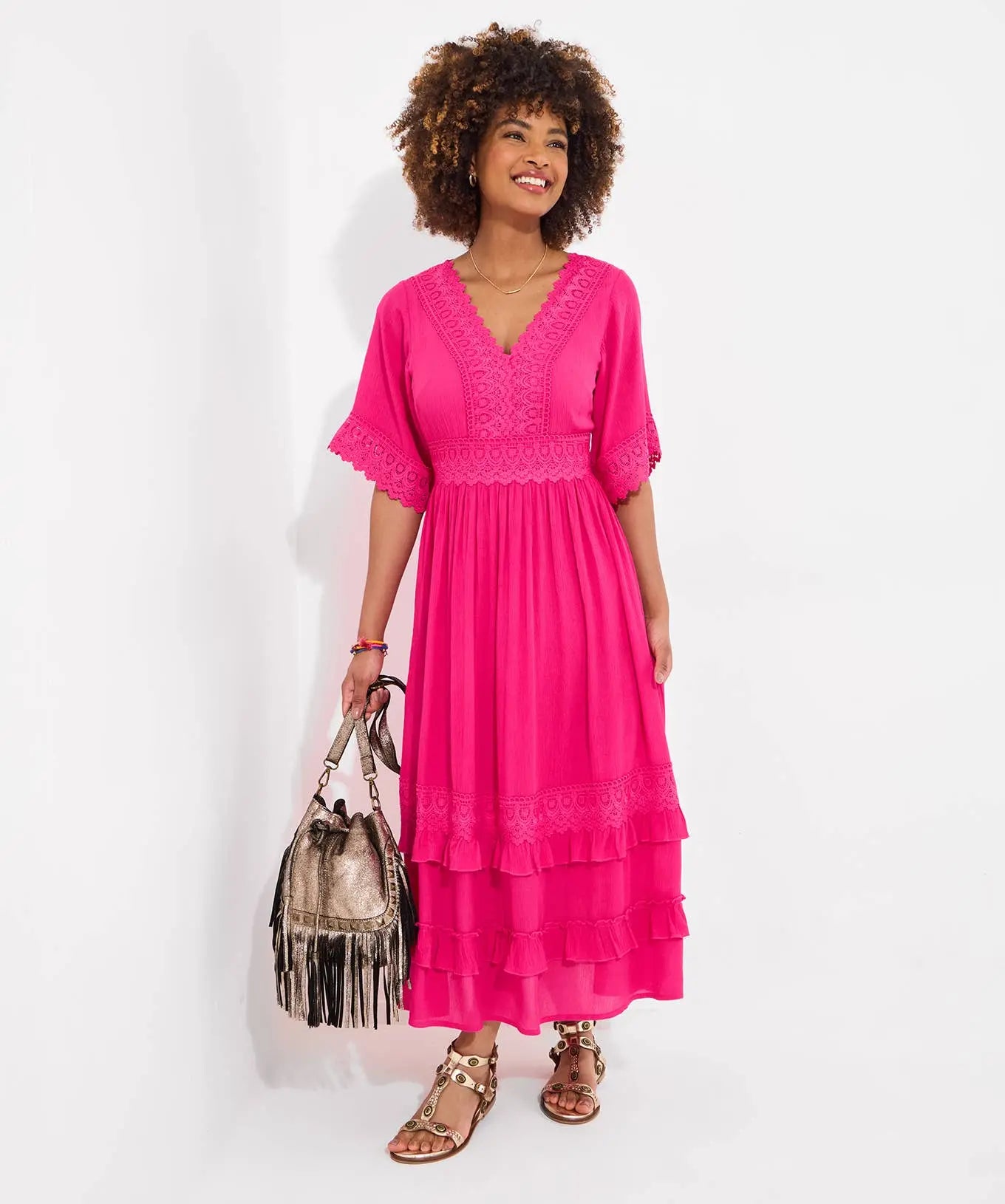 boho maxi dress pink Pink Boho Maxi Dress