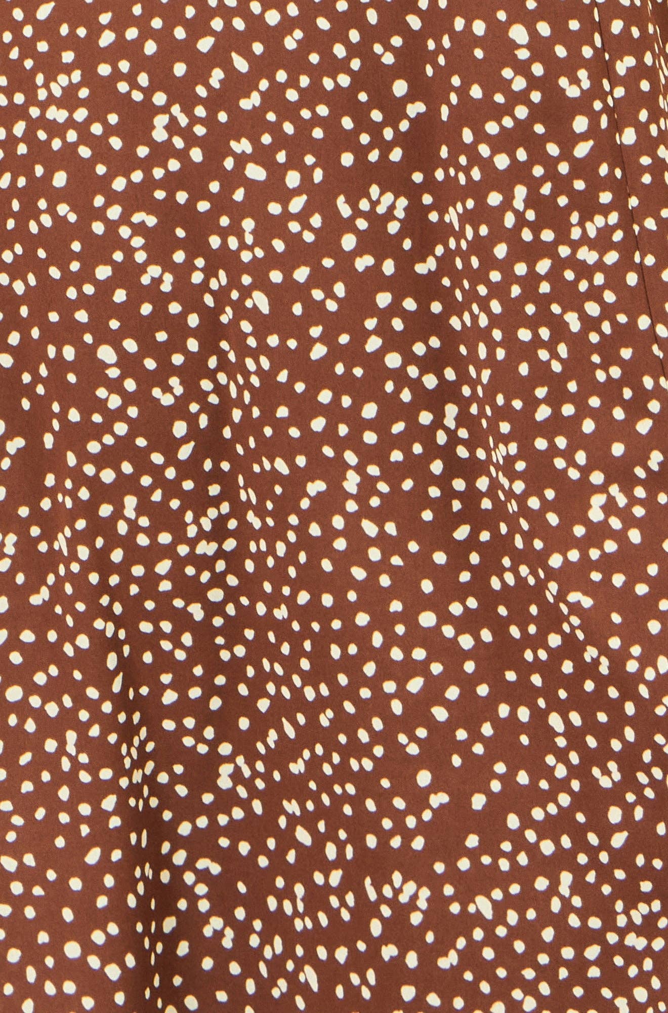Yumi Brown Spot Midi Dress With Split Hemline: Brown / 10