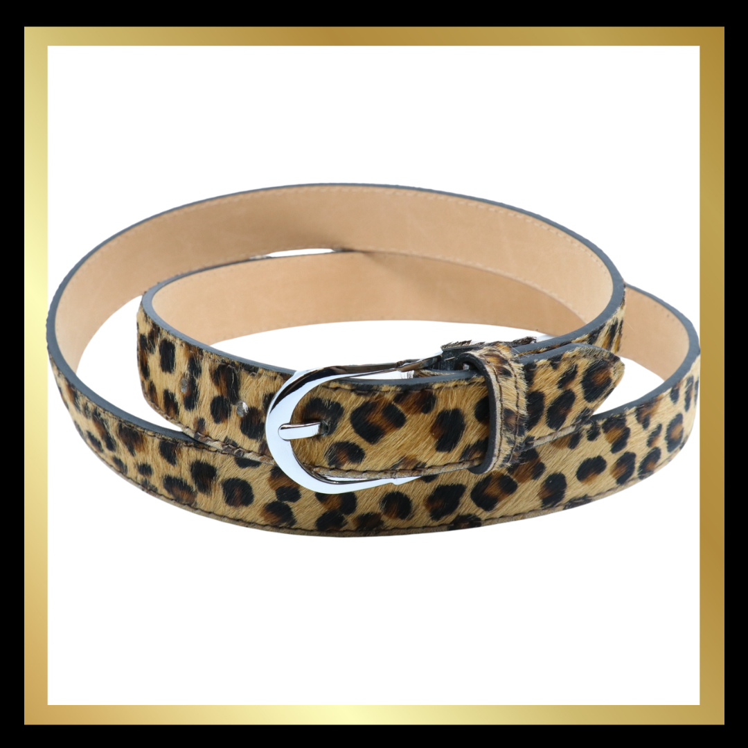 Zebra Print Italian Leather Belt