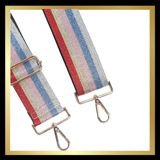 Metallic Rainbow Stripe Handbag Strap