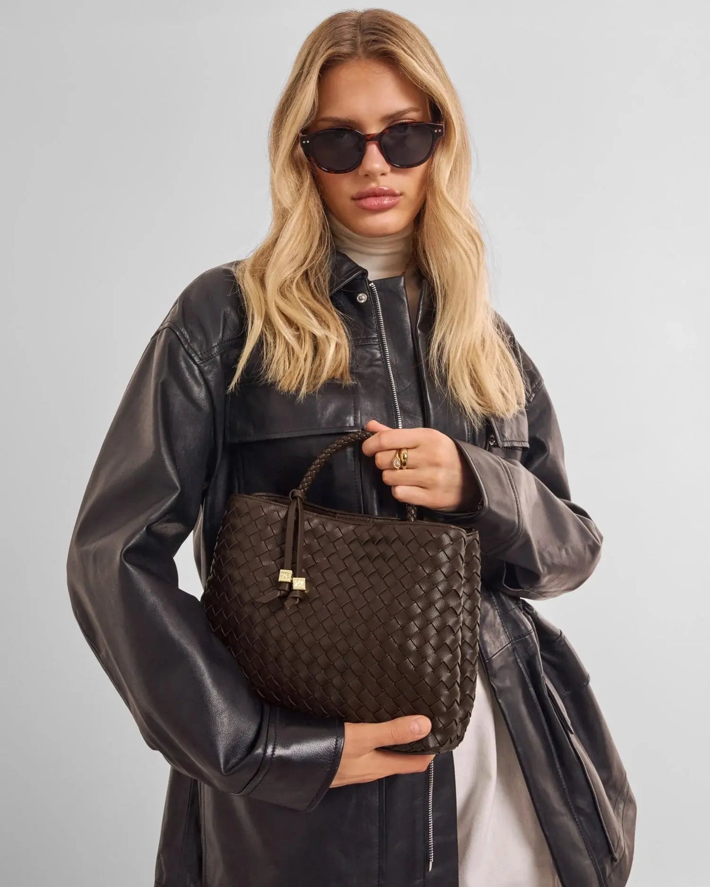 Nova Hand Woven Top Handle Bag The Style Closet