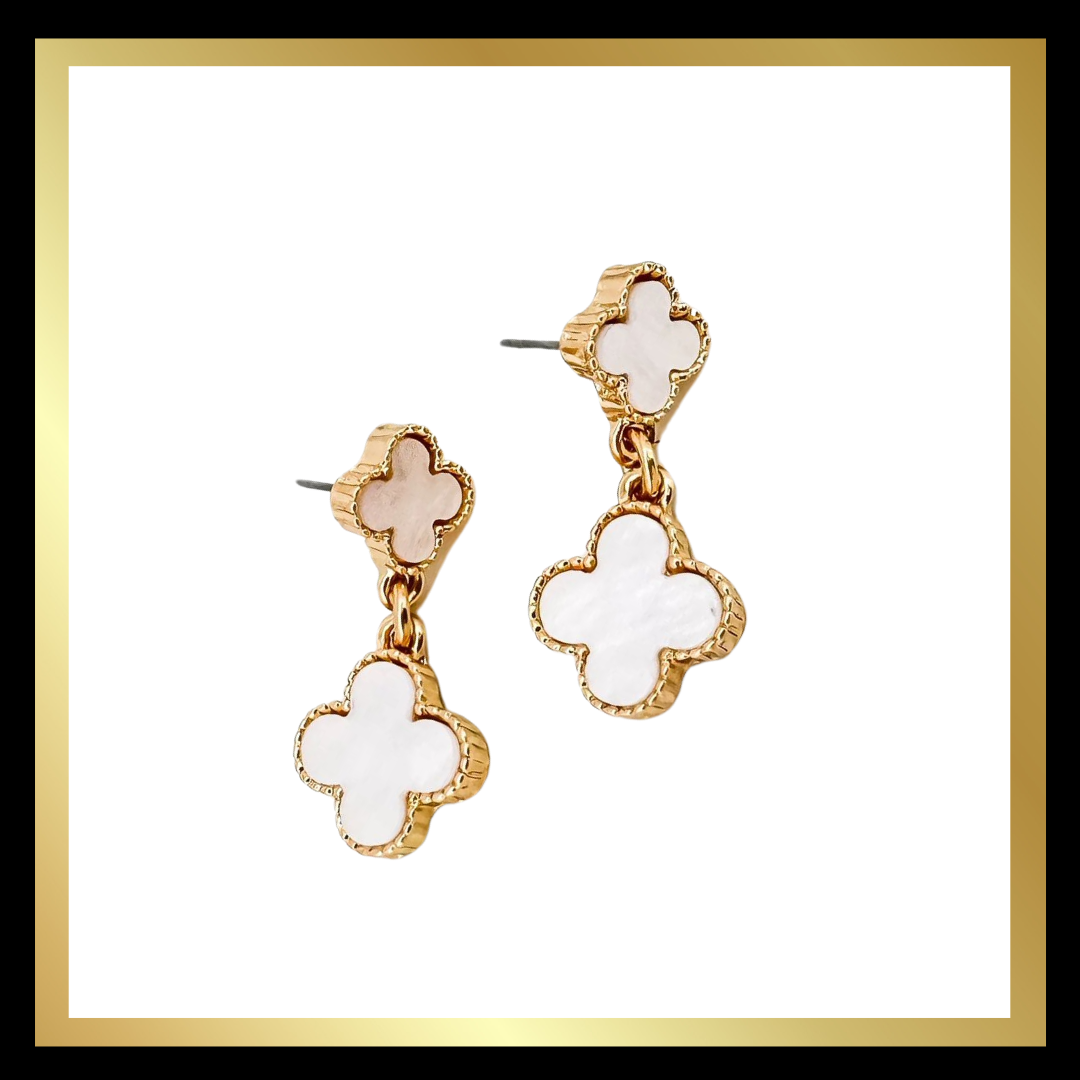 Designer Inspired Double Clover Earrings