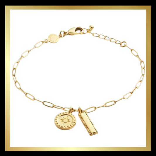 'Collect Adventures' Waterproof Gold Charm Bracelet by Katie Loxton