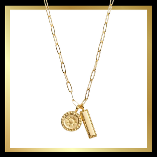 'Collect Adventures' Waterproof Gold Charm Necklace by Katie Loxton