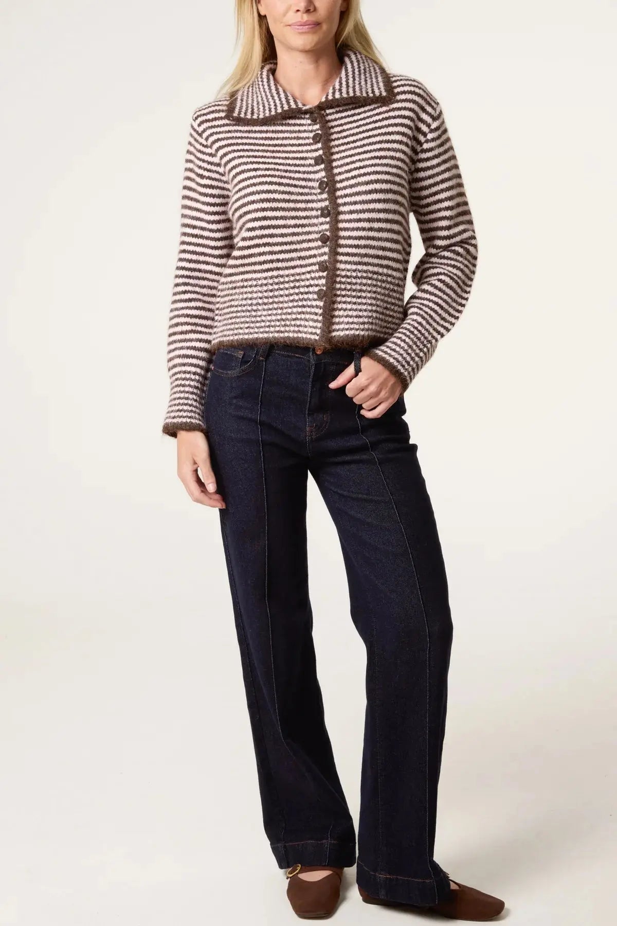 Soft striped Cardigan - Sky Blue or Pink The Style Closet