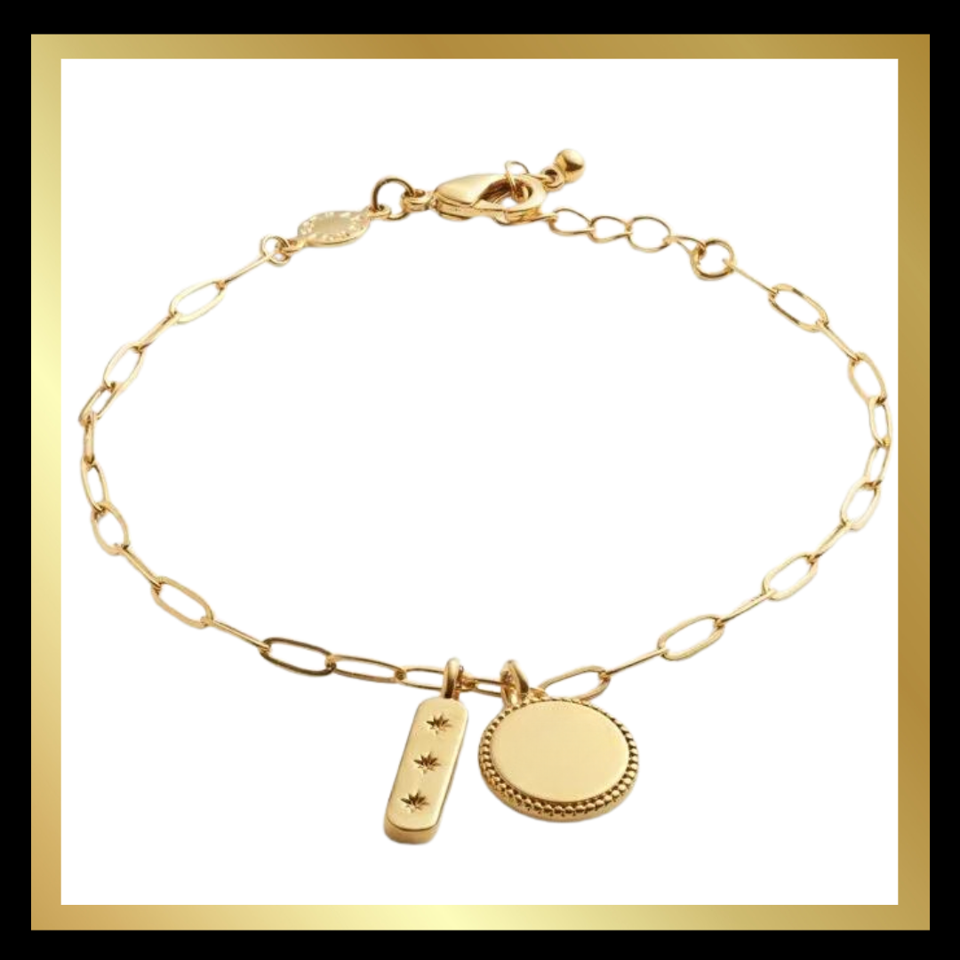 'Dreamer' Waterproof Gold Charm Bracelet by Katie Loxton