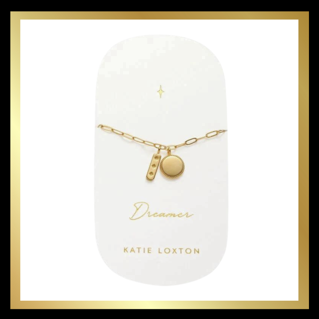 'Dreamer' Waterproof Gold Charm Bracelet by Katie Loxton