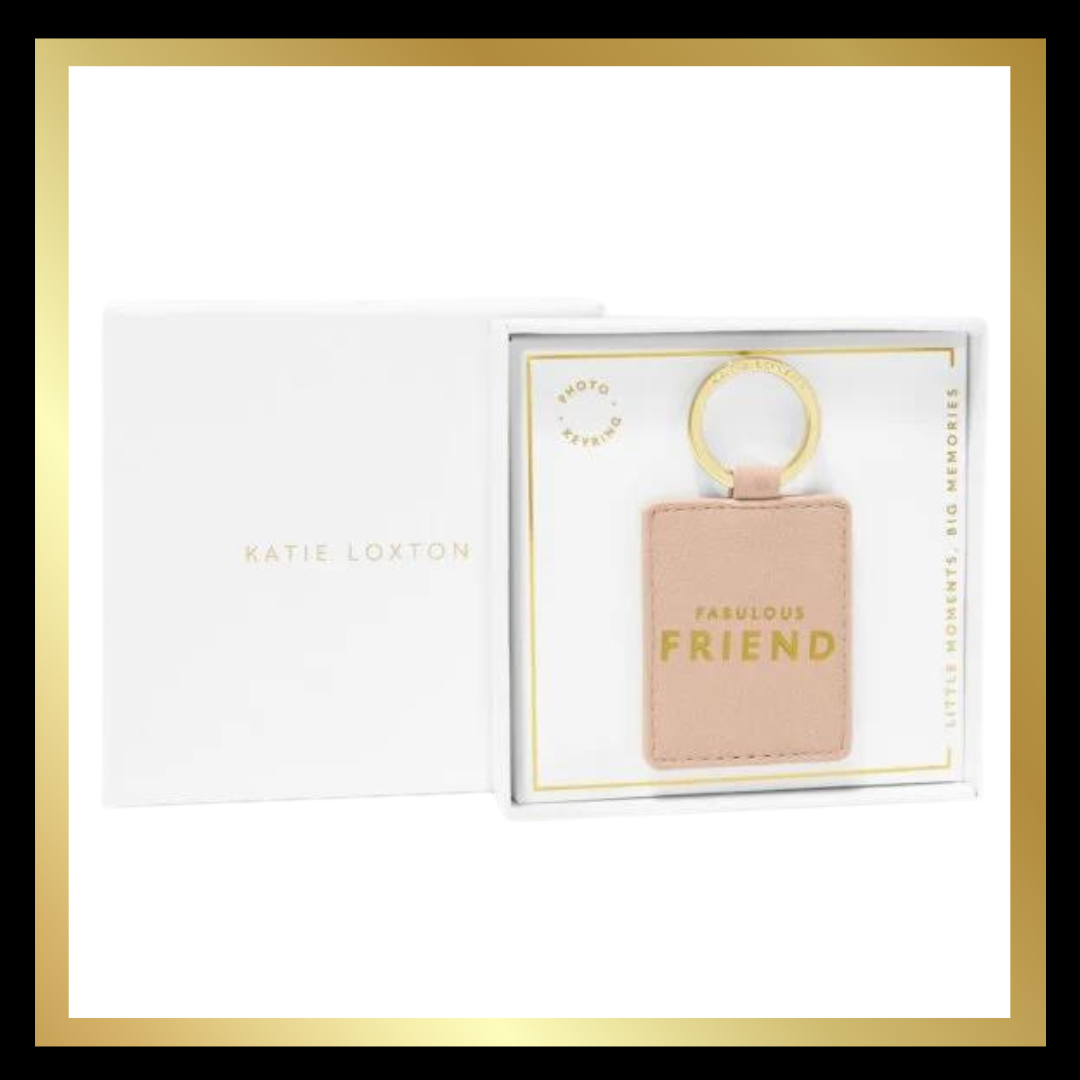 Boxed 'Fabulous Friend' Photo Keyring in Nude Pink by Katie Loxton