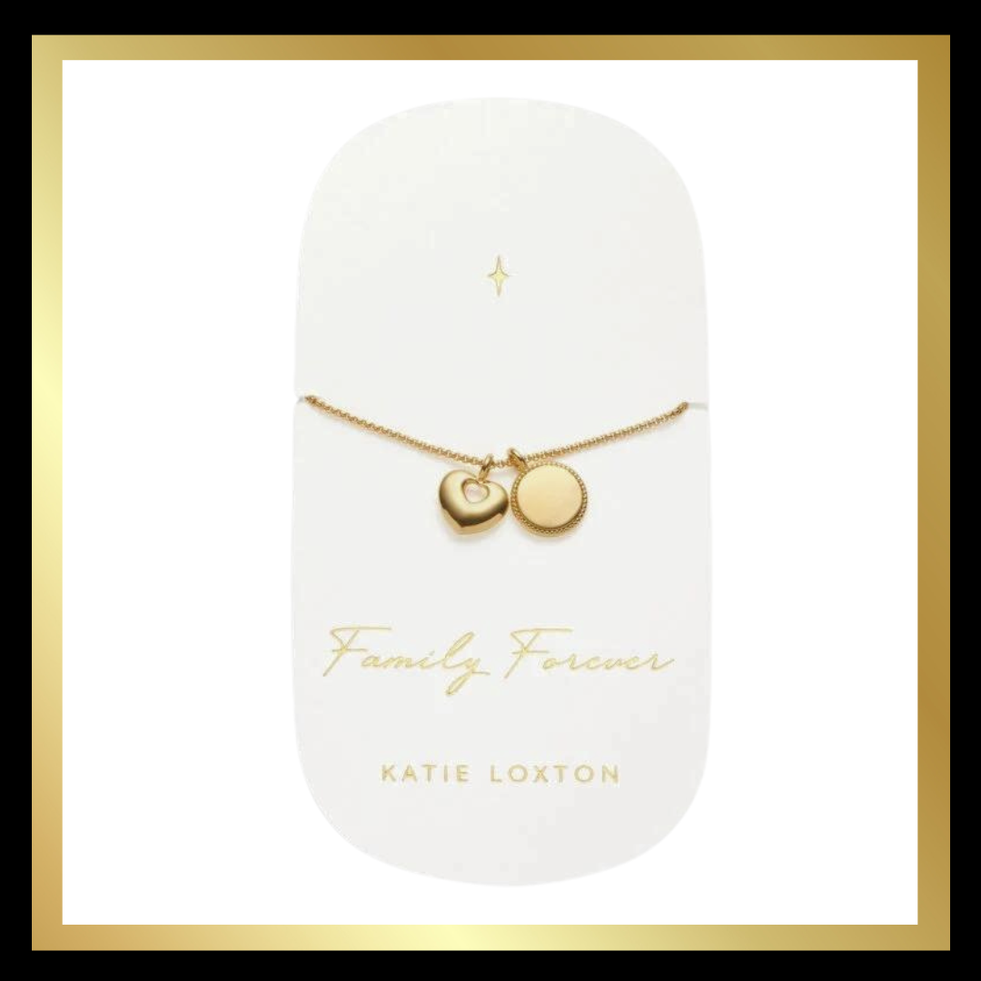 'Family Forever' Waterproof Gold Charm Necklace by Katie Loxton