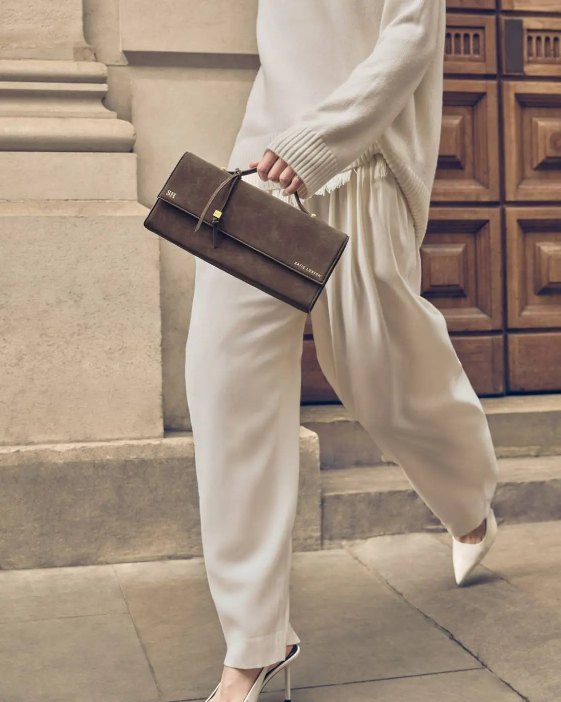 ALMA CLUTCH - Cherry or Bitter Chocolate Suede The Style Closet