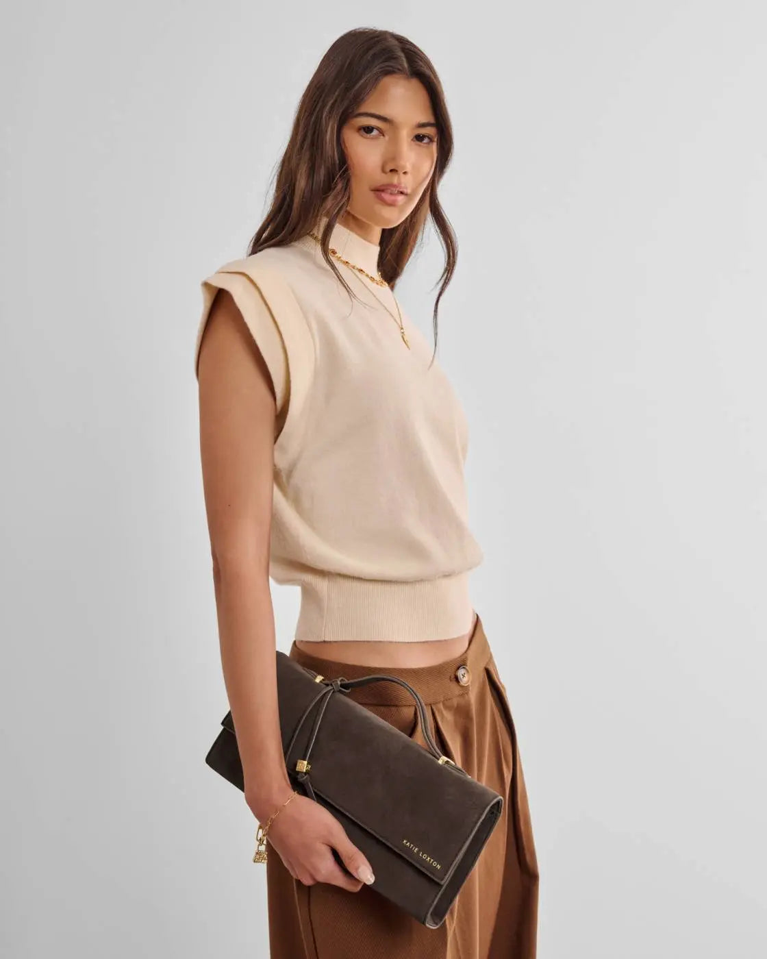 ALMA CLUTCH - Cherry or Bitter Chocolate Suede The Style Closet