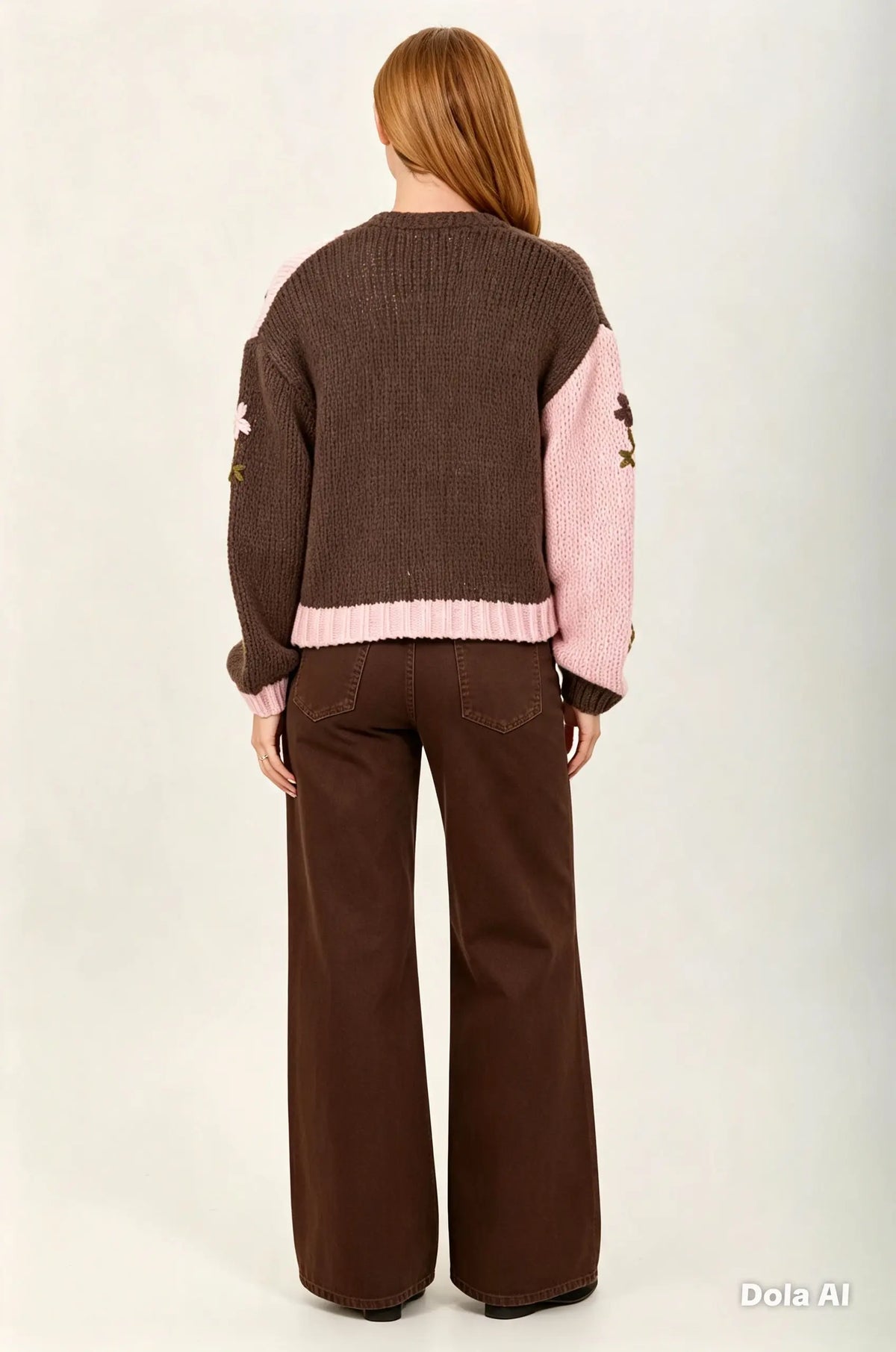 Pink/Brown Chunky Cardigan The Style Closet